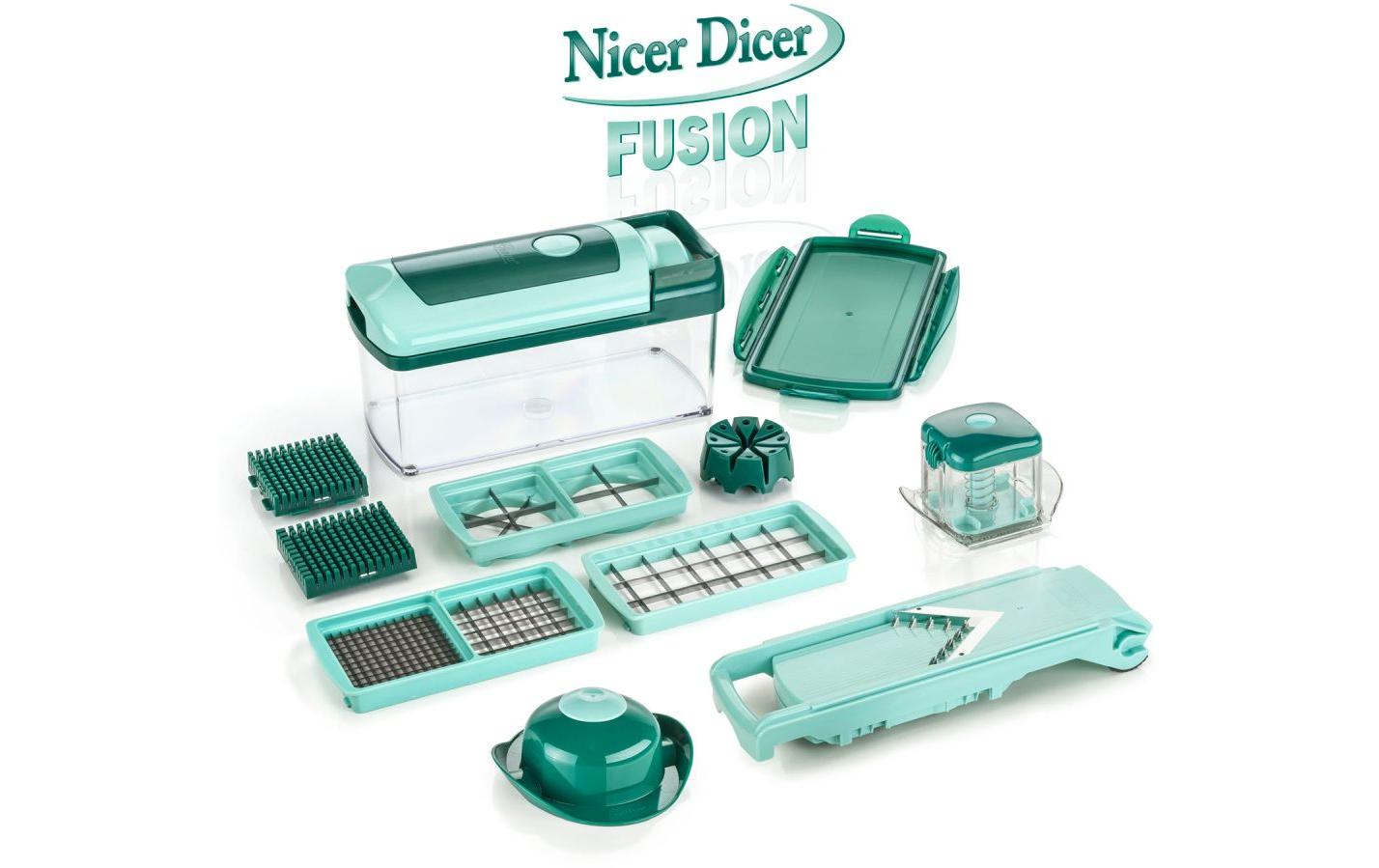 Genius Gemüseschneider Nicer Dicer Fusion + Slicer 13-teilig, Grün