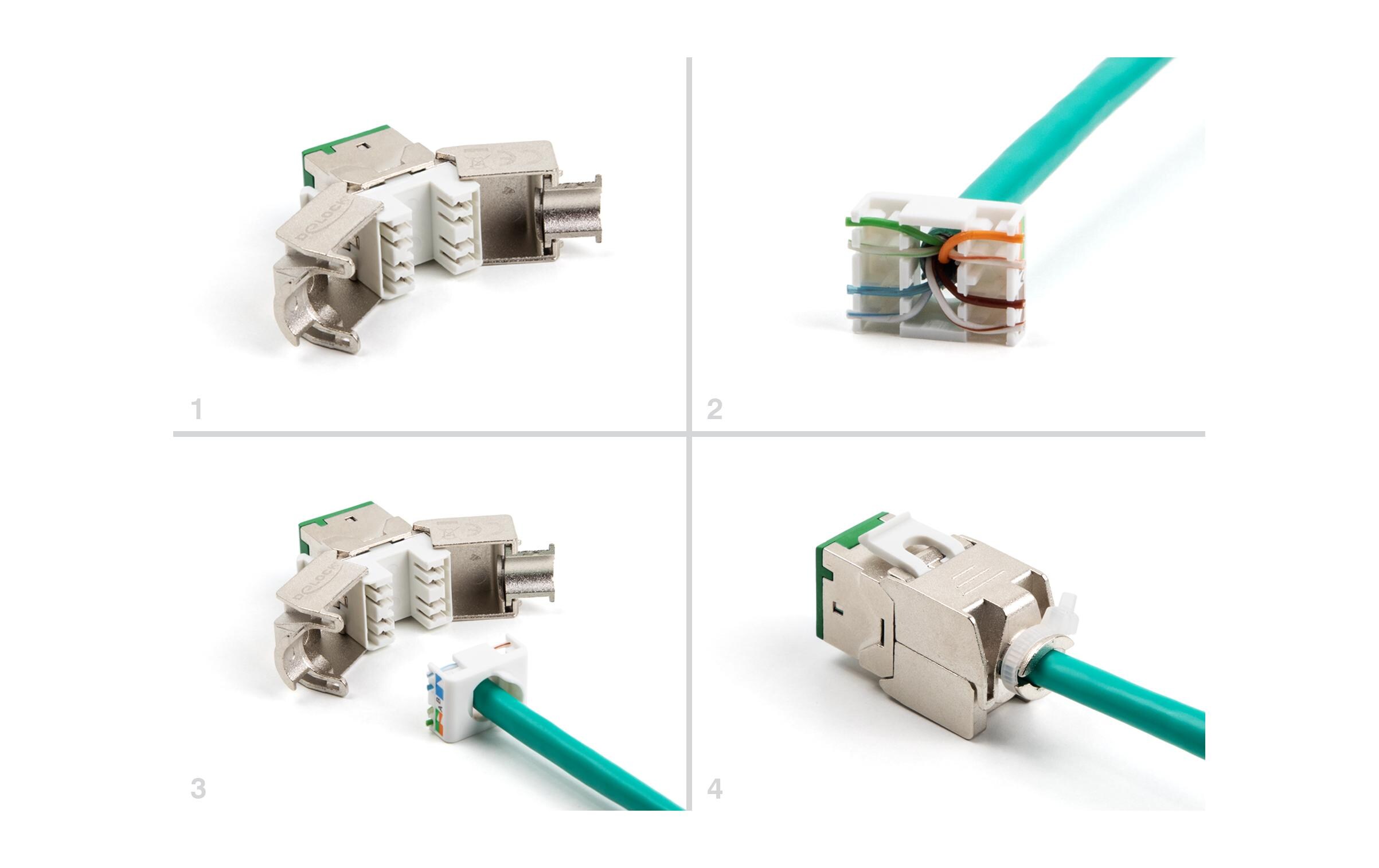 Delock Keystone-Modul RJ45 zu LSA Cat.6A Grün, 10 Stück