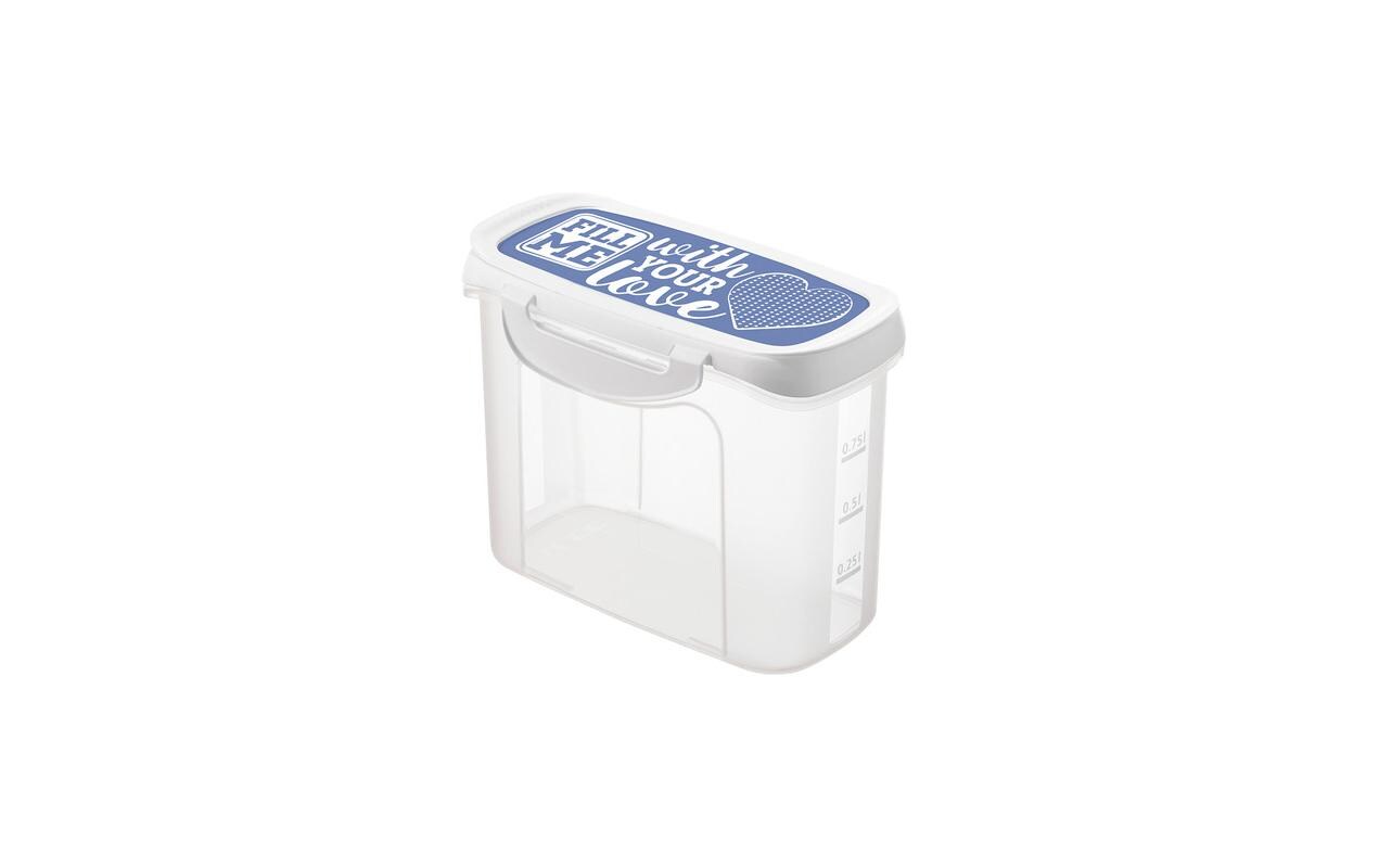 Rotho Vorratsdose Click & Lock 1 l, Blau/Transparent