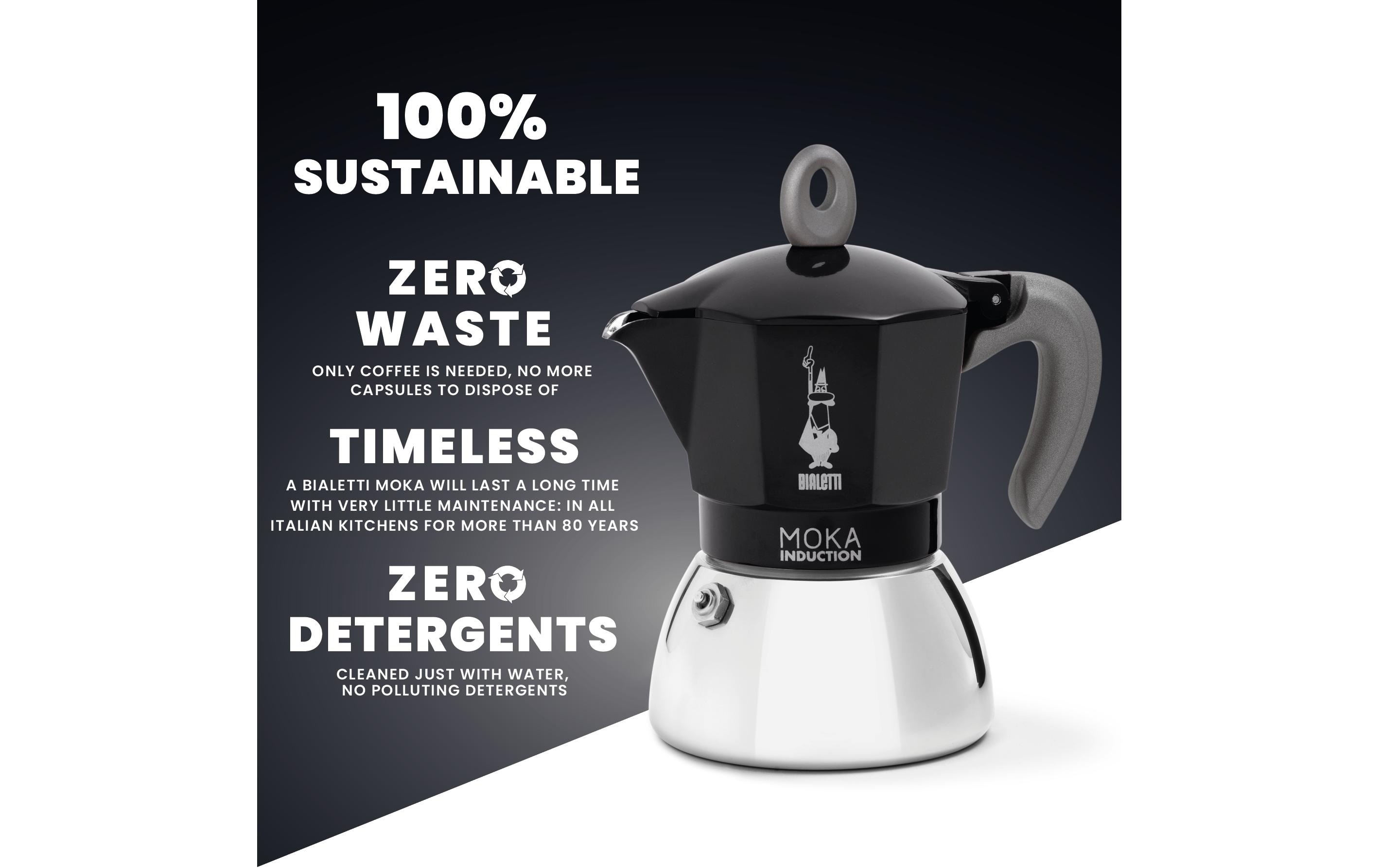 Bialetti Espressokocher New Moka Induktion 2 Tassen, Schwarz