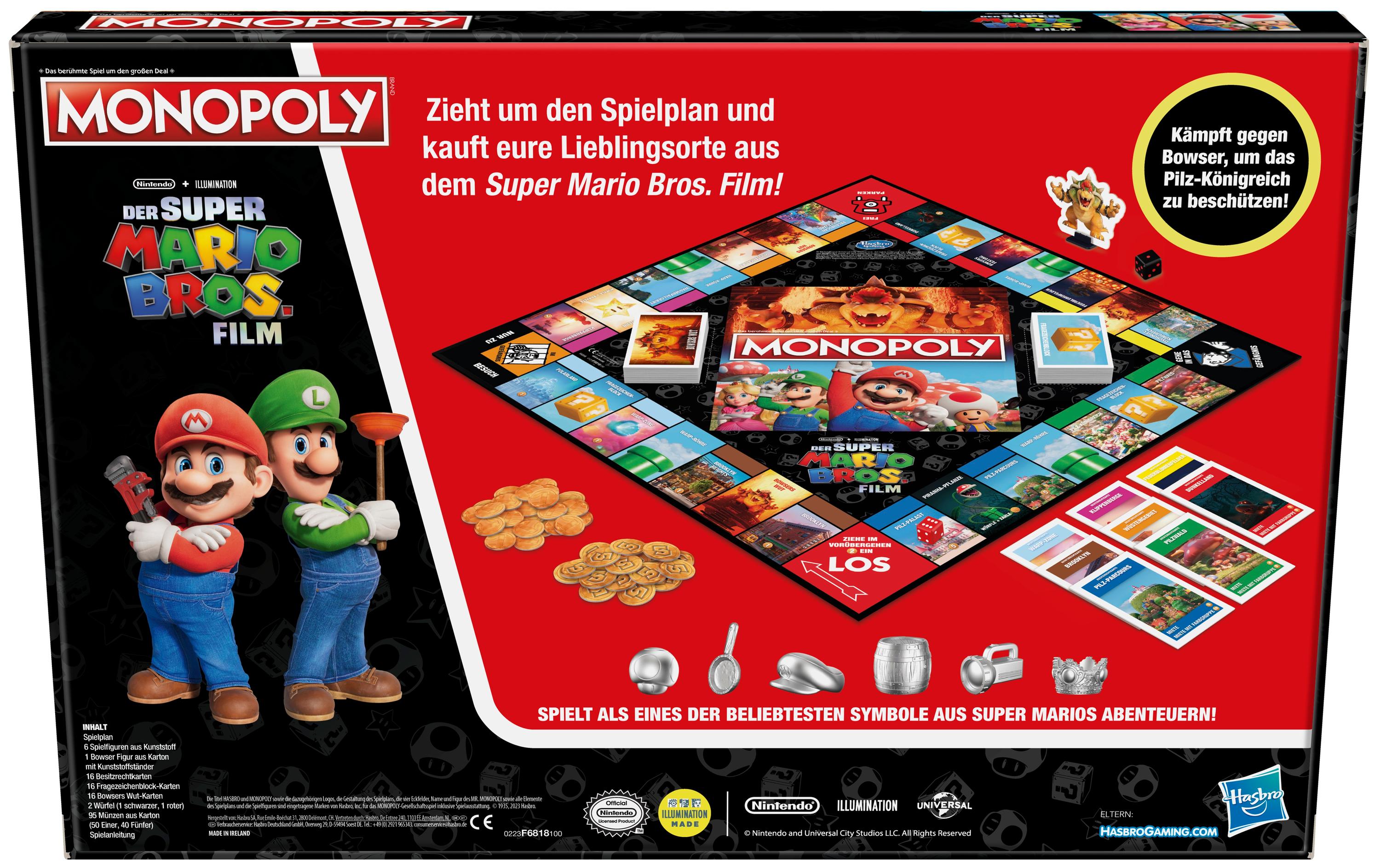 Hasbro Gaming Familienspiel Monopoly Super Mario Bros. Film Edition