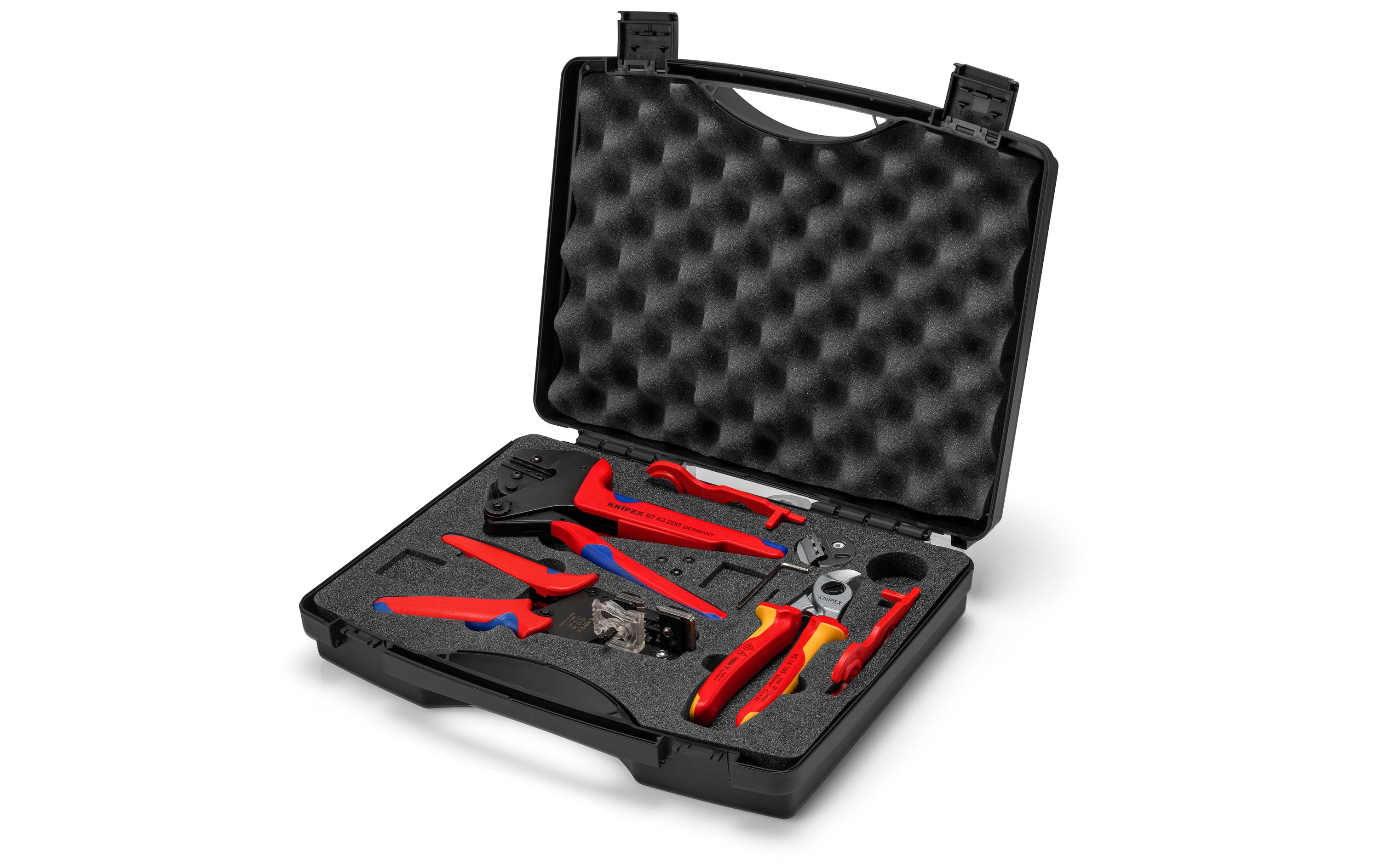 Knipex Werkzeugkoffer PV für MC4, 7-teilig