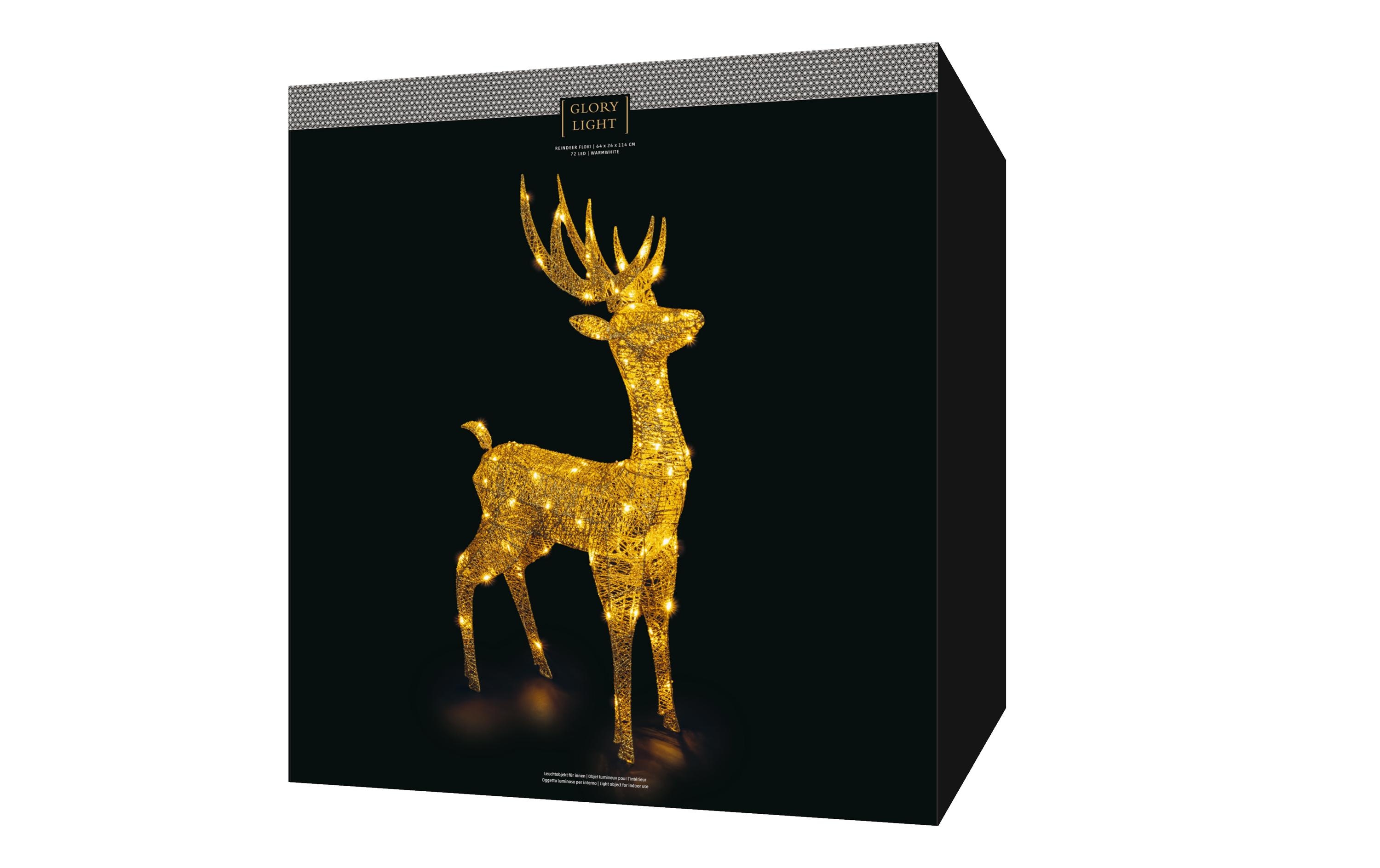 STT LED-Figur Rentier Floki, 64 cm, Gold