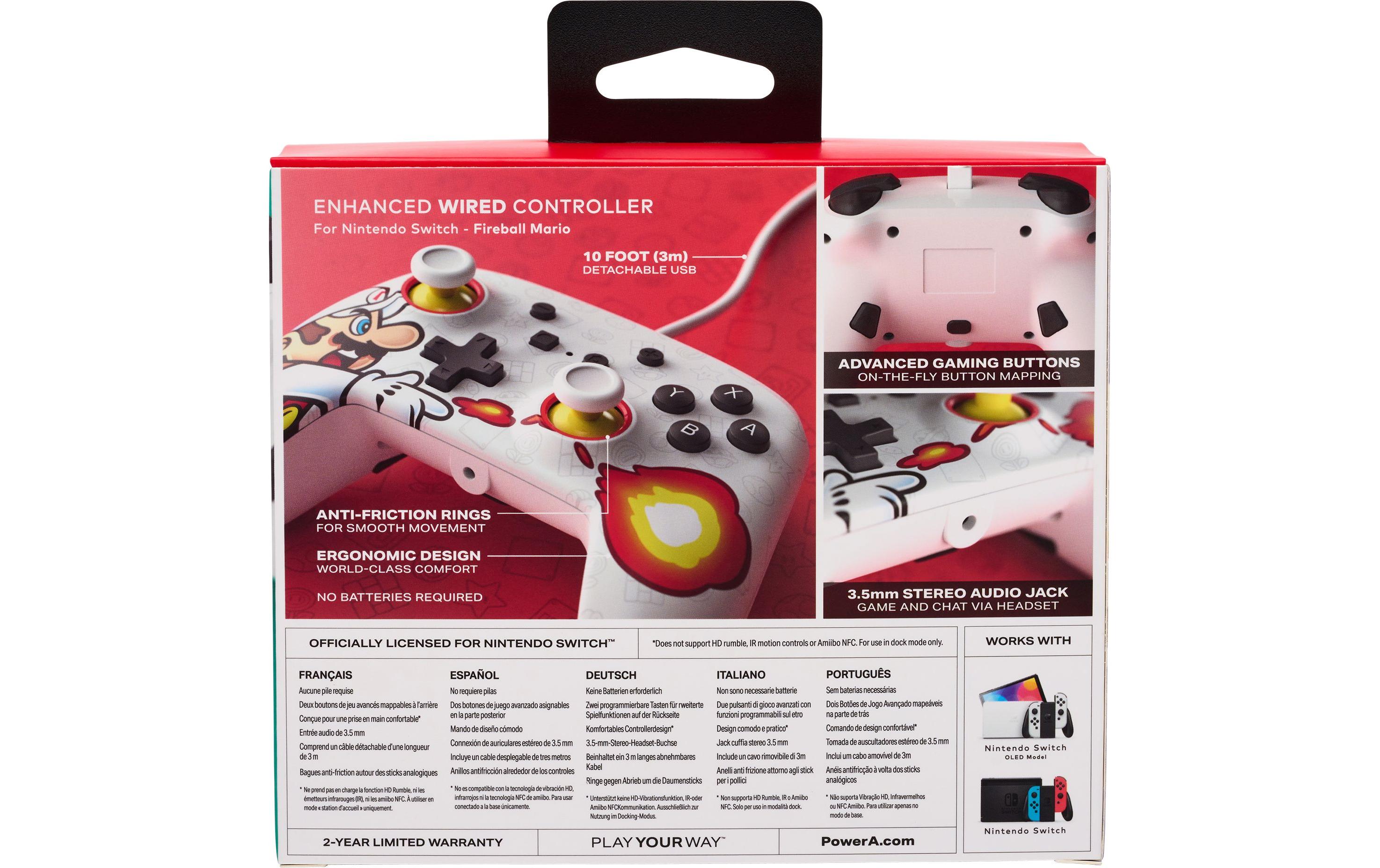 Power A Enhanced Wired Controller Fireball Mario