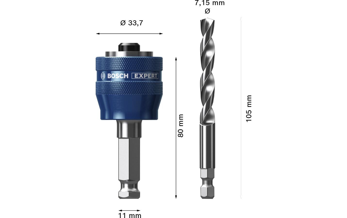 Bosch Professional Expert Power Change Plus Adapter mit HSS-G-Bohrer