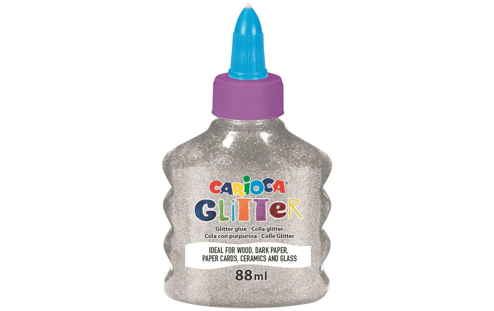 Carioca Bastelkleber Glitter Glue Spark 88 ml, Silber