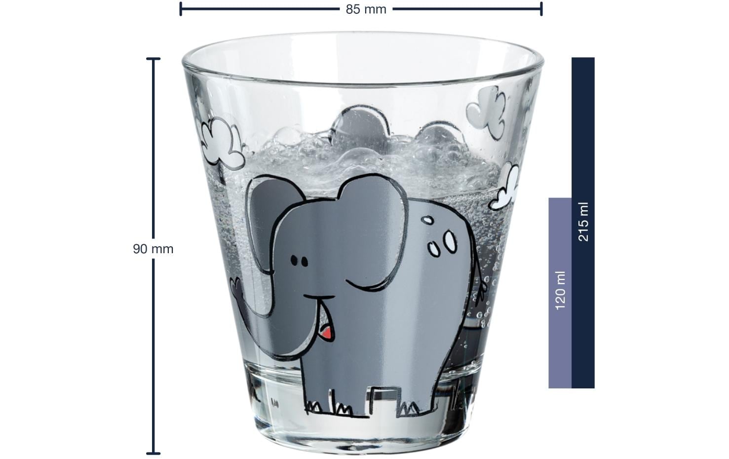 Leonardo Kindertrinkglas Bambini Elefant, 215 ml, 6 Stück