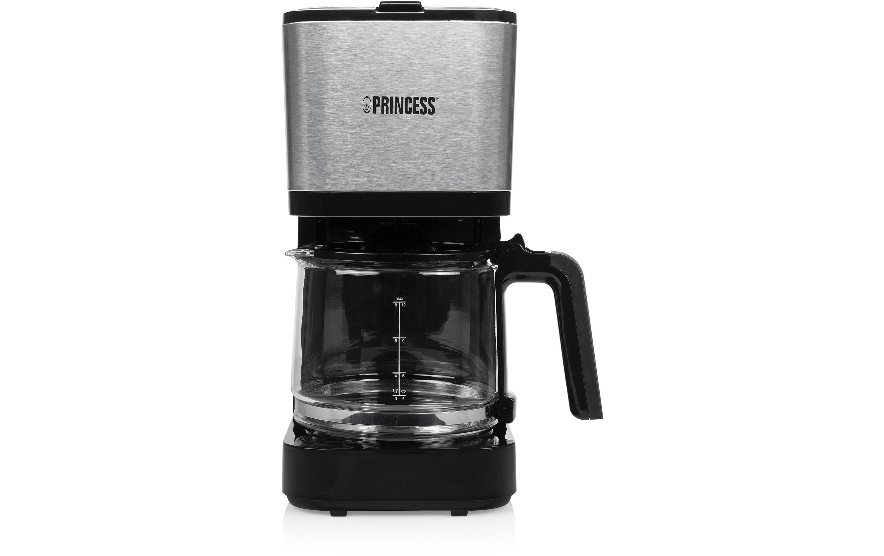 Princess Filterkaffeemaschine Compact 12 Schwarz/Silber