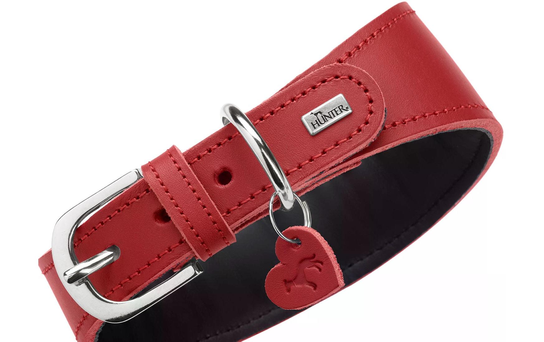 Hunter Halsband Windhund Love 37/XS-S, Rot/Schwarz