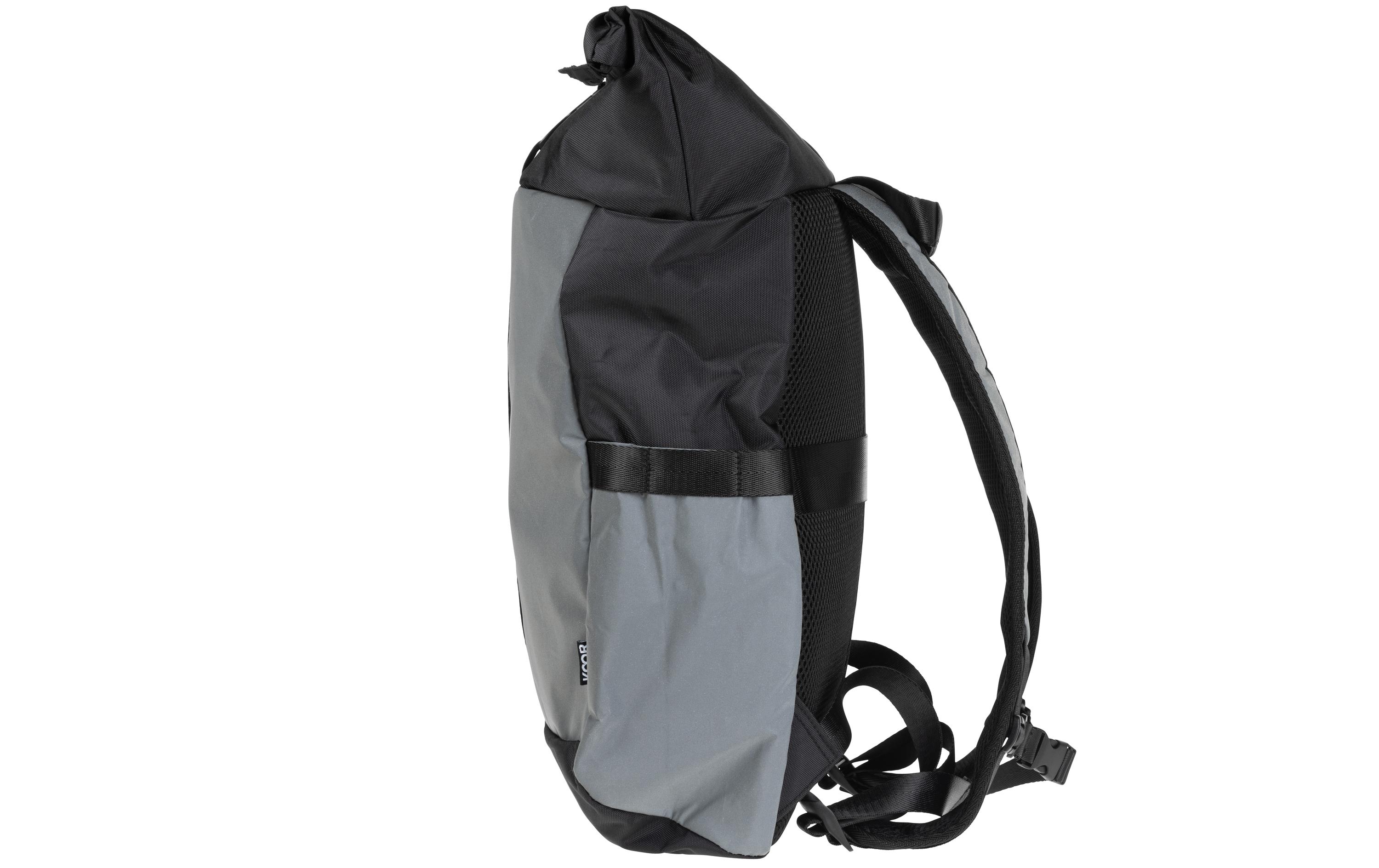 KOOR Rucksack Veedi Rolltop Reflective 22 l, Schwarz