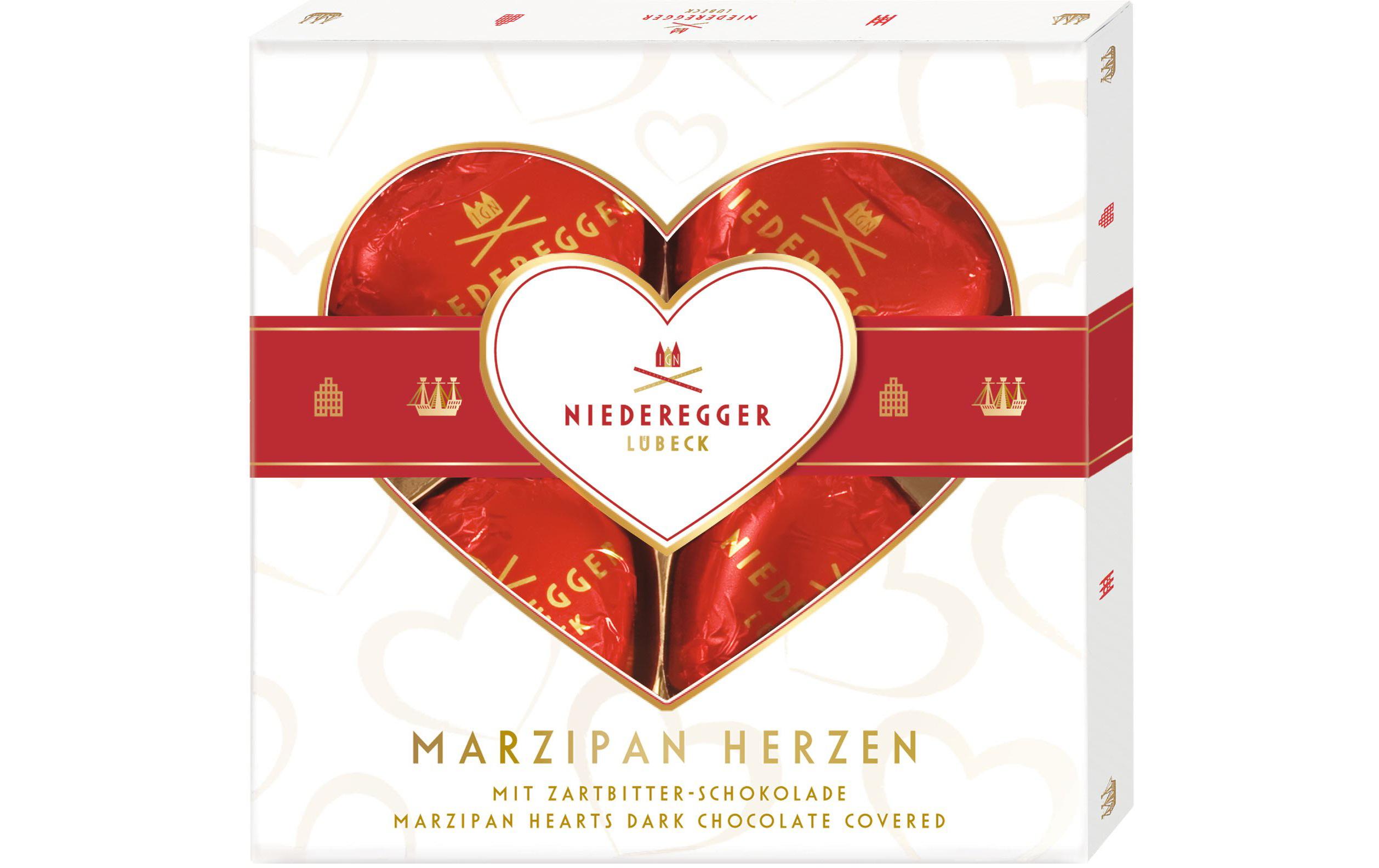 Niederegger Schokoladen-Pralinen Marzipan Herzen 50 g