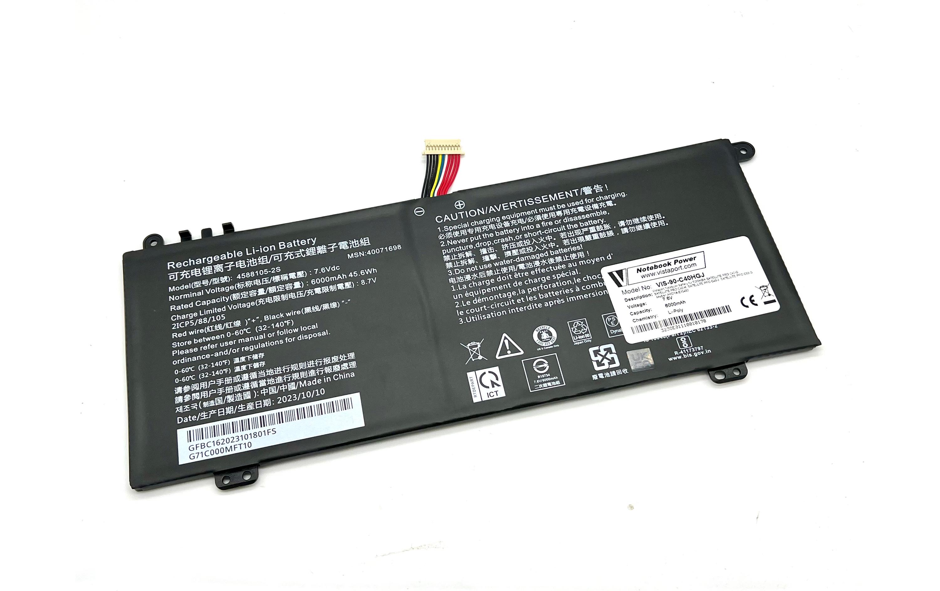 Vistaport Akku für Toshiba Akoya E15403/Satelite Pro C40,C50