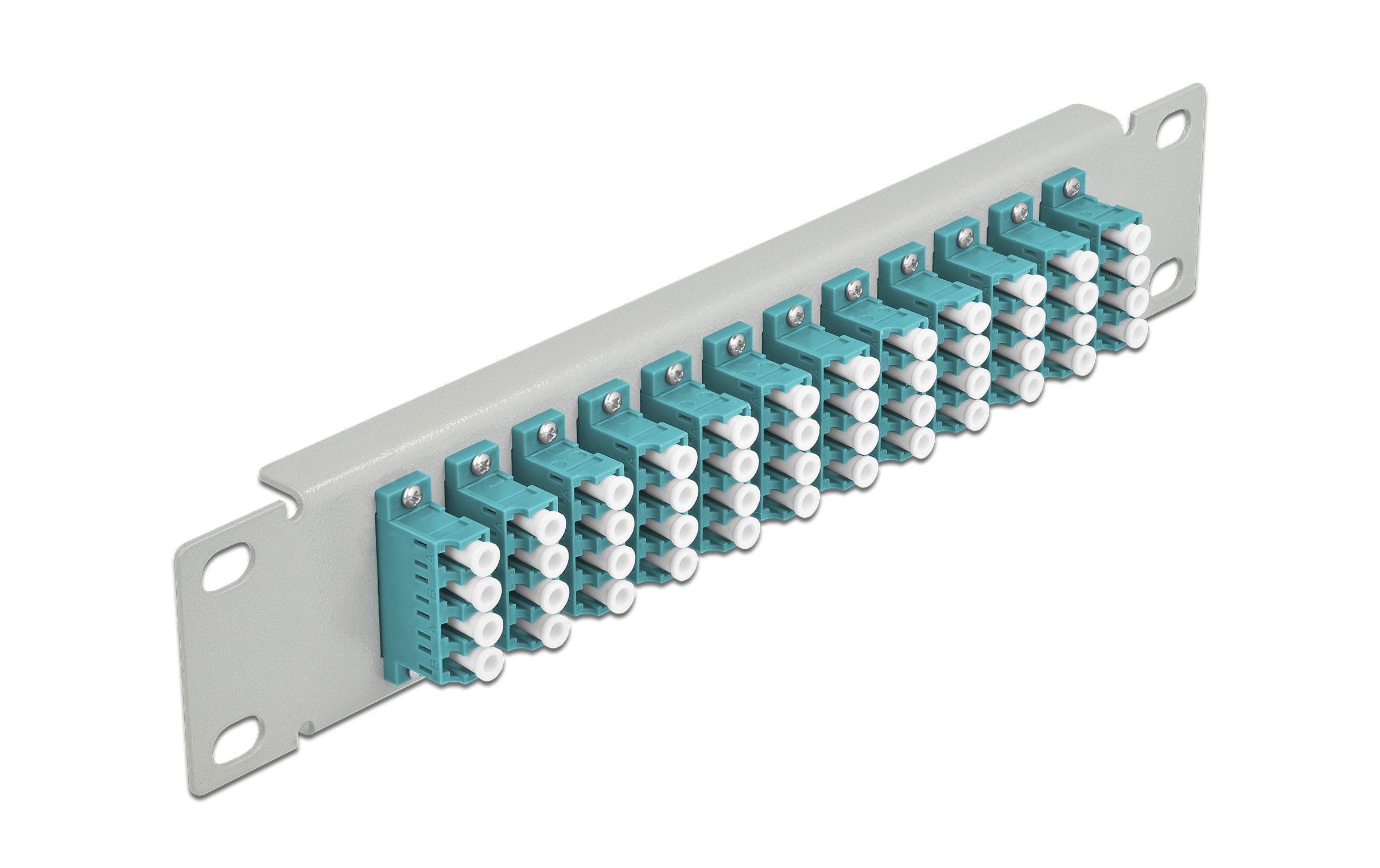 Delock Verteilerplatte 10″ LWL Patchpanel 12 Port LC Quad grau