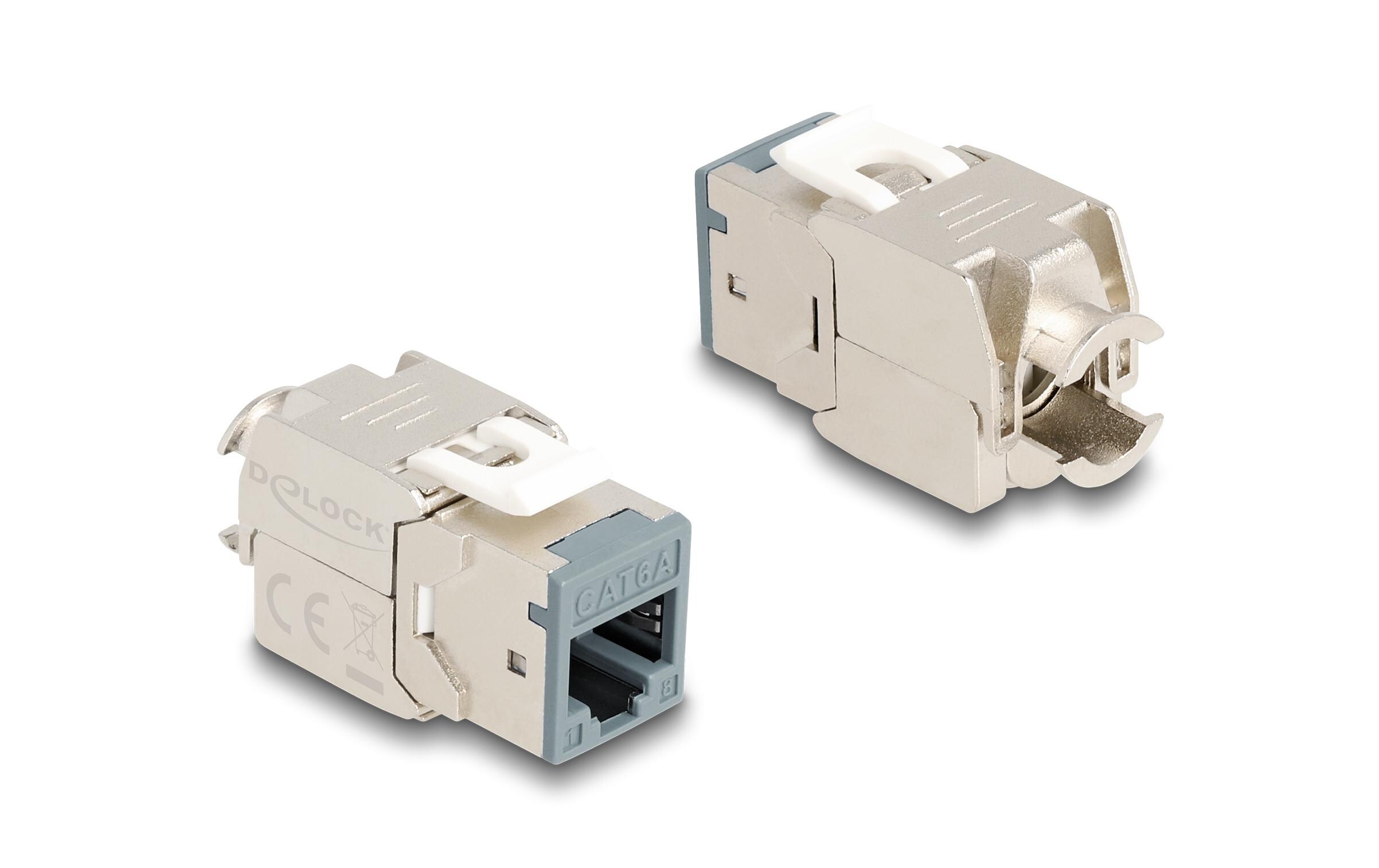 Delock Keystone-Modul RJ45 zu LSA Cat.6A Grau, 10 Stück