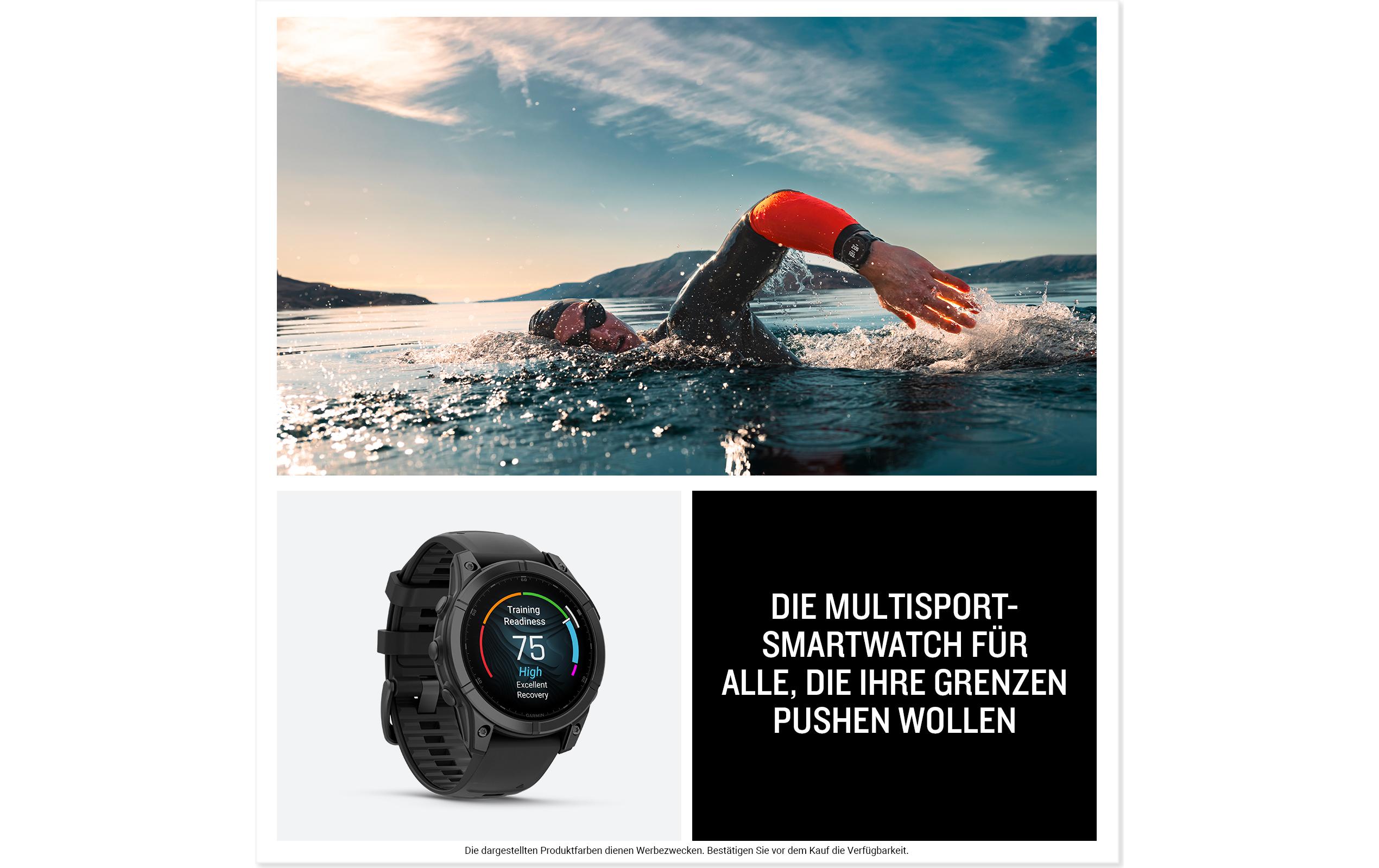 GARMIN Sportuhr Fenix E, 47 mm Schwarz