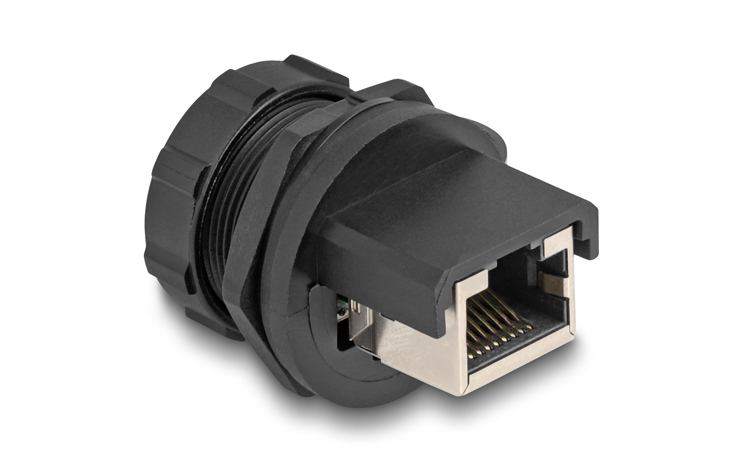 Delock Kupplung RJ45 Cat.6A mit Verschlusskappe, zum Einbau 1 Stück