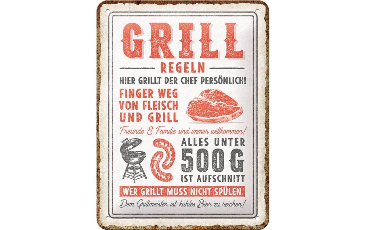 Nostalgic Art Schild Grill-Regeln 15 x 20 cm, Metall