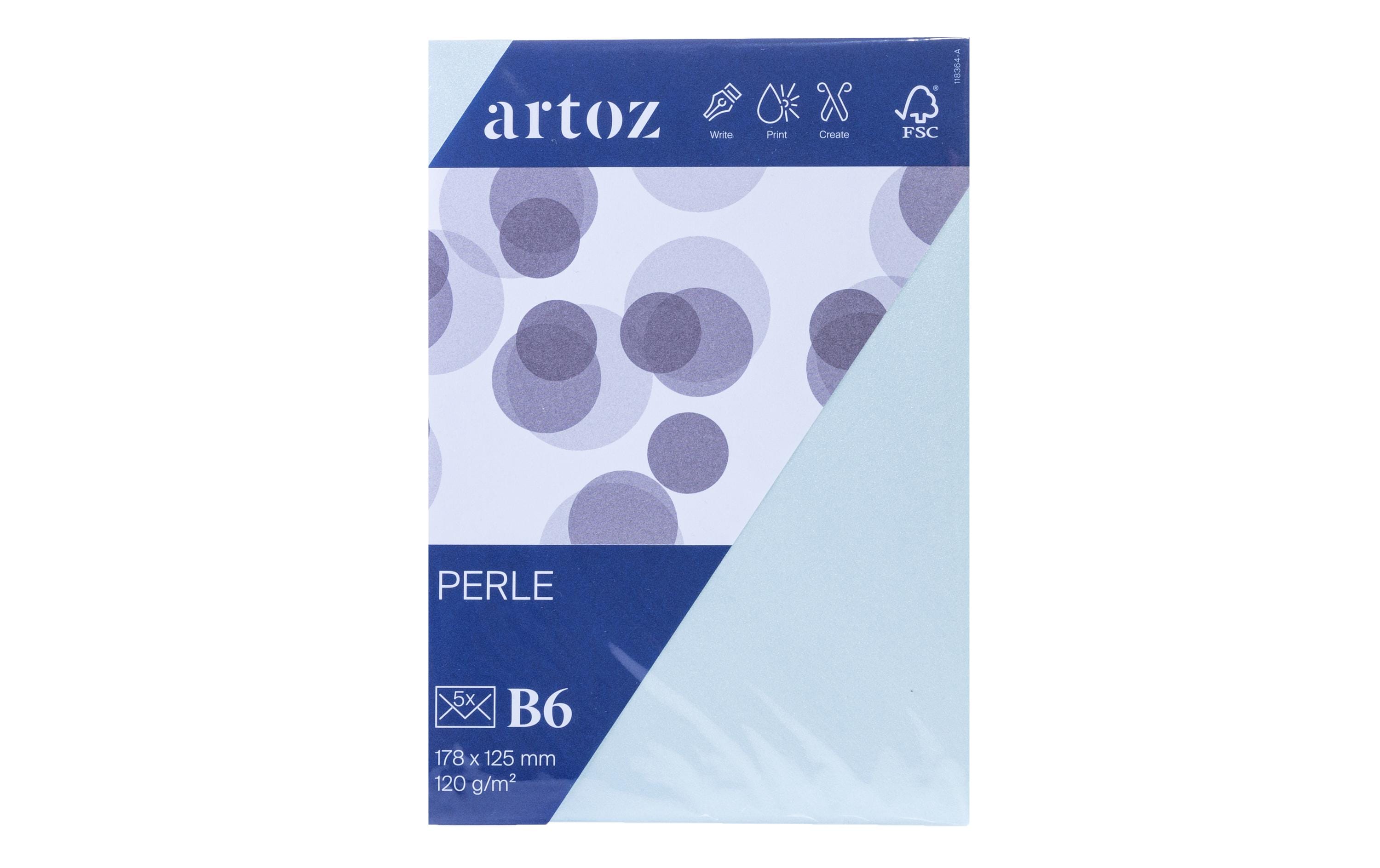 Artoz Couvert Perle B6, 5 Stück, Iceblue