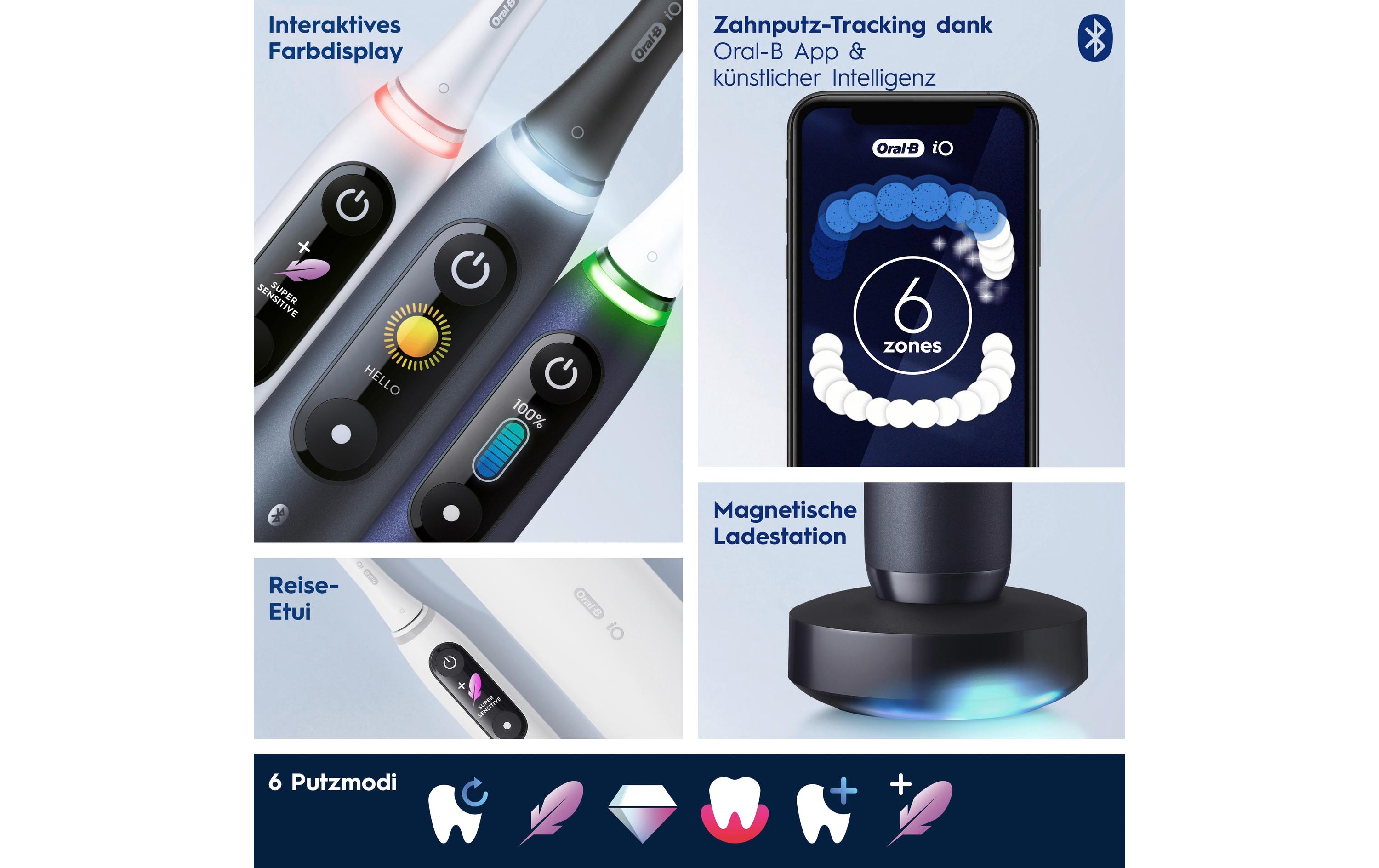 Oral-B Mikrovibrationszahnbürste iO Series 8N Black Onyx