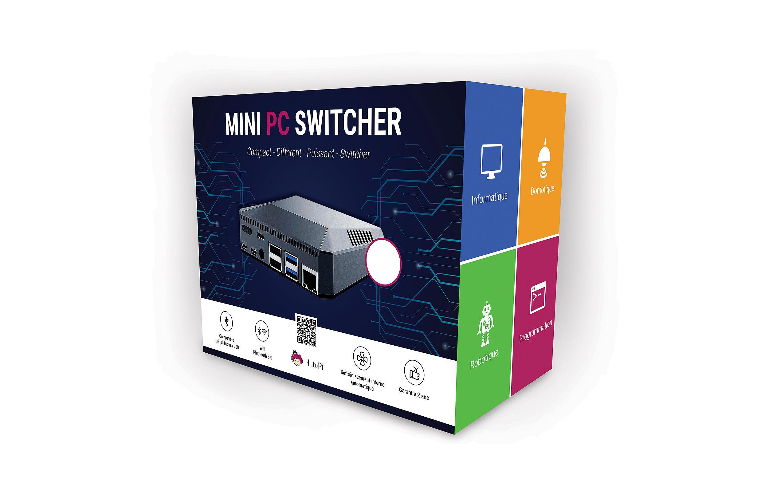 HutoPi Starter Kit MiniPC Switcher Raspberry Pi 4, 4 GB, 256 GB