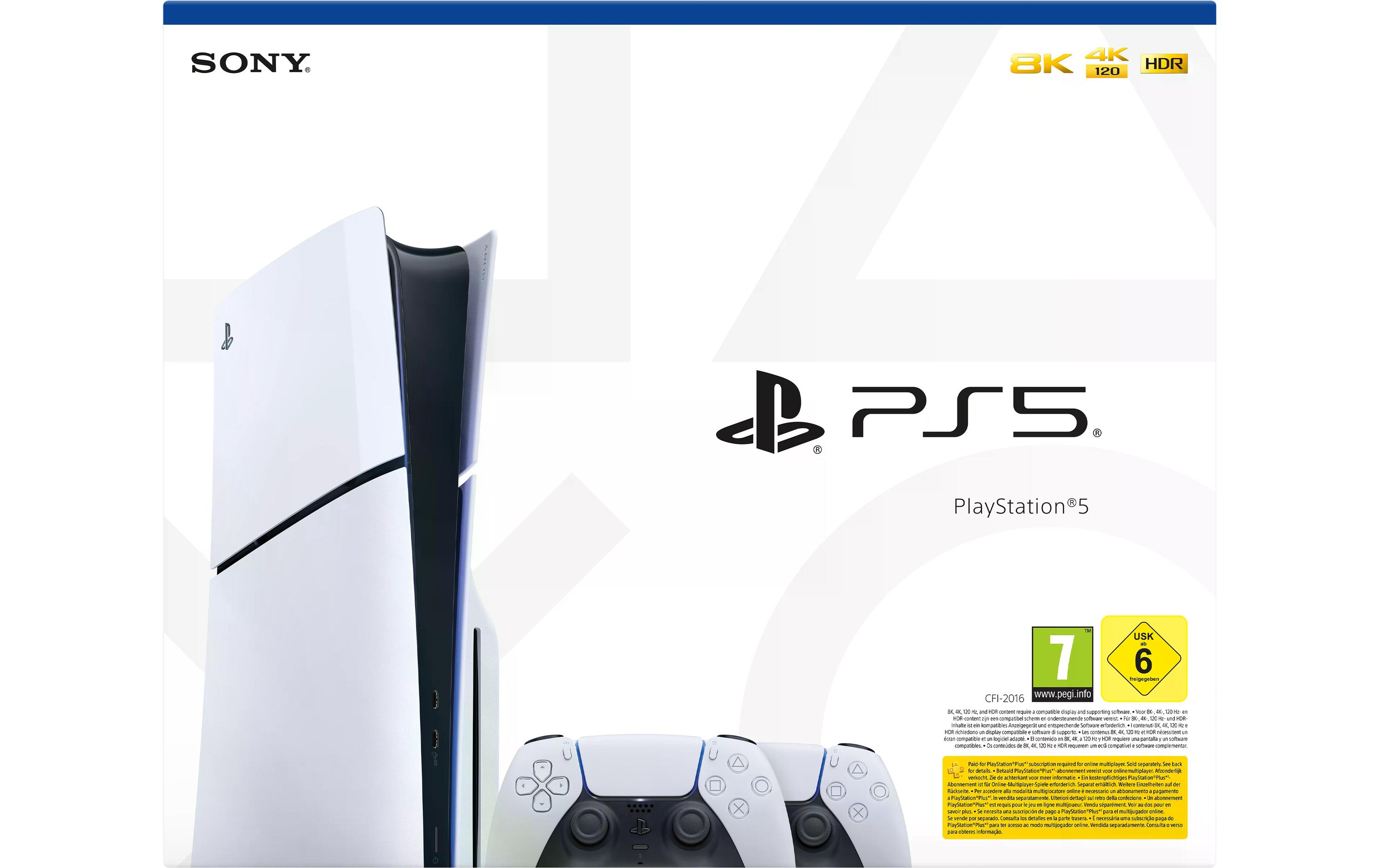 Sony Spielkonsole PlayStation 5 Slim – Disc Edition 2x DualSense