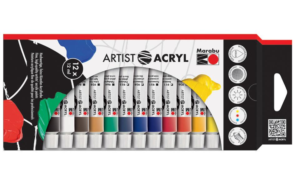 Marabu Acrylfarbe Artist 12 ml 12 Stück