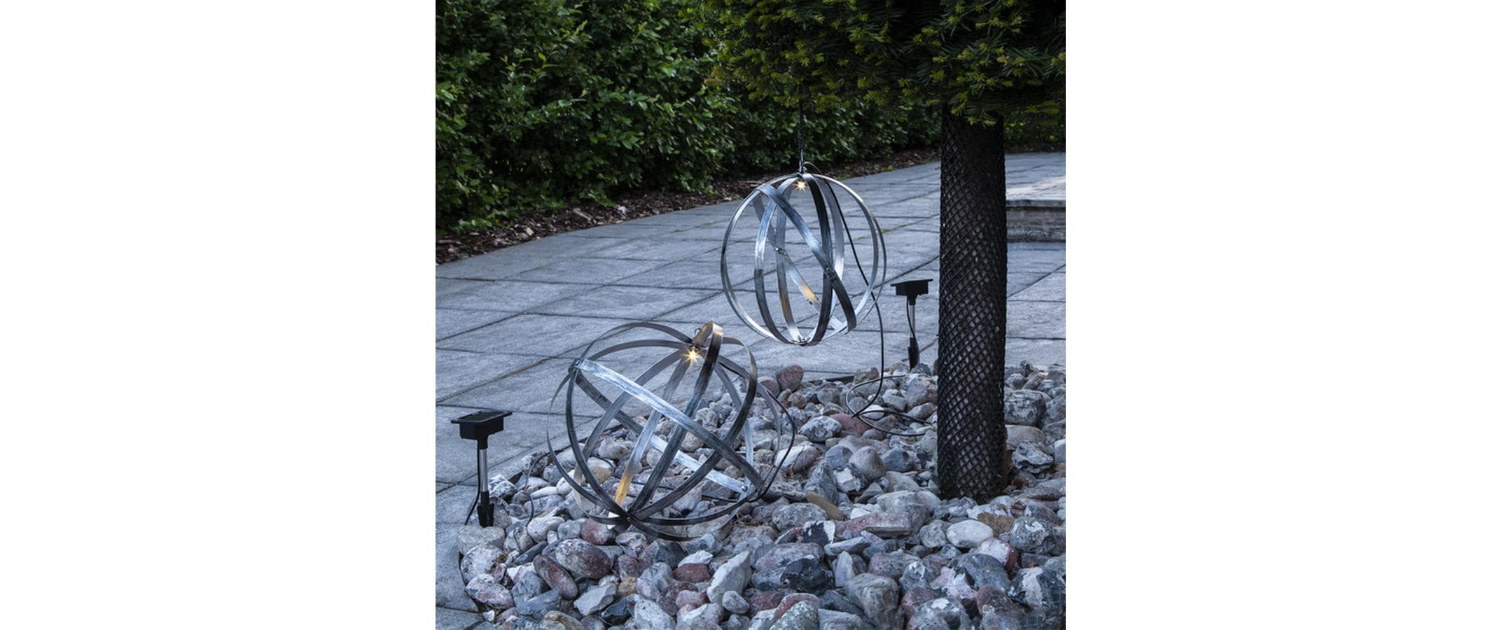 Star Trading Gartenlicht Solar Astri, Ø 25 cm, Silber