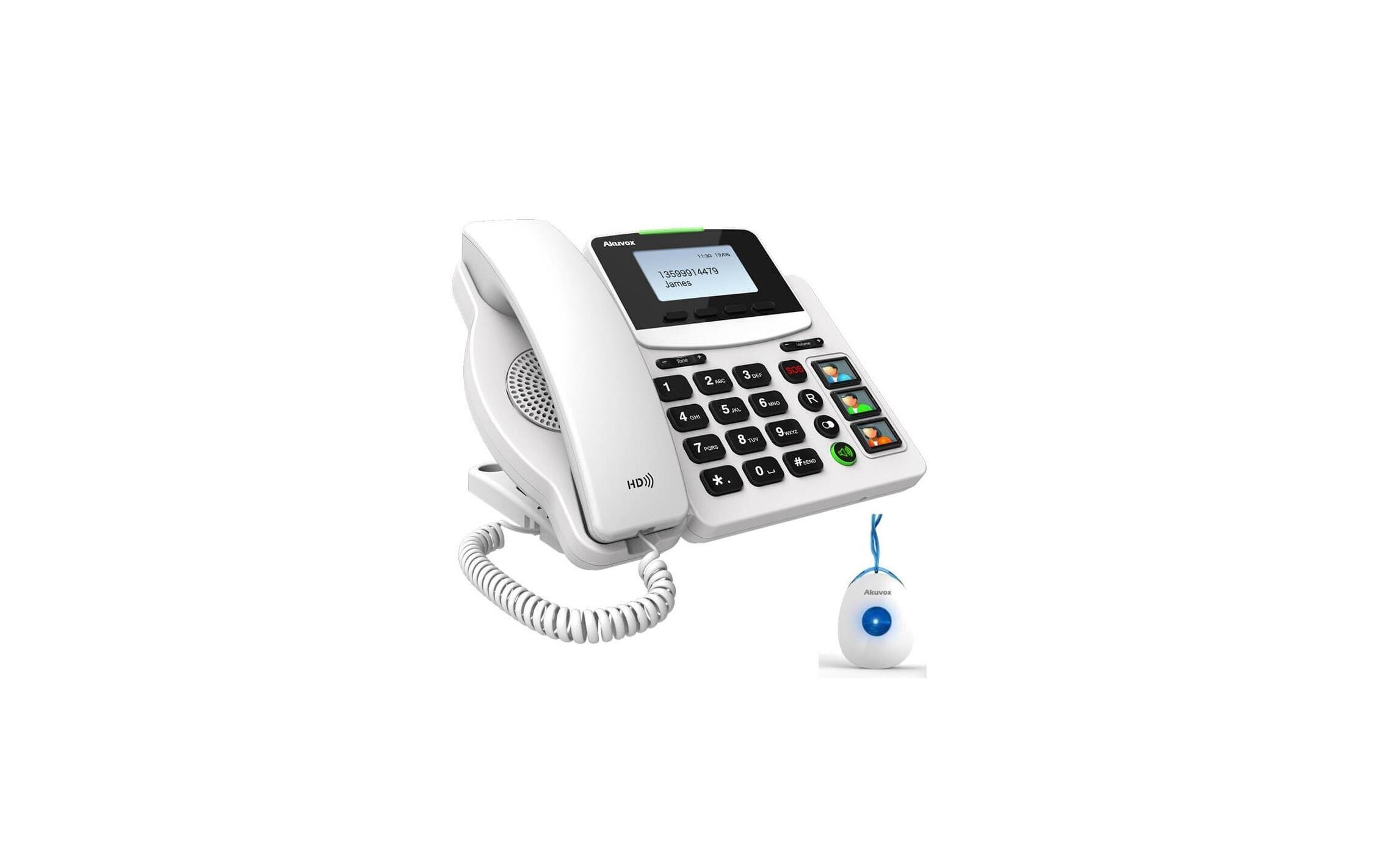 Akuvox Tischtelefon HCP-R15P inkl. mit Notrufsender Weiss