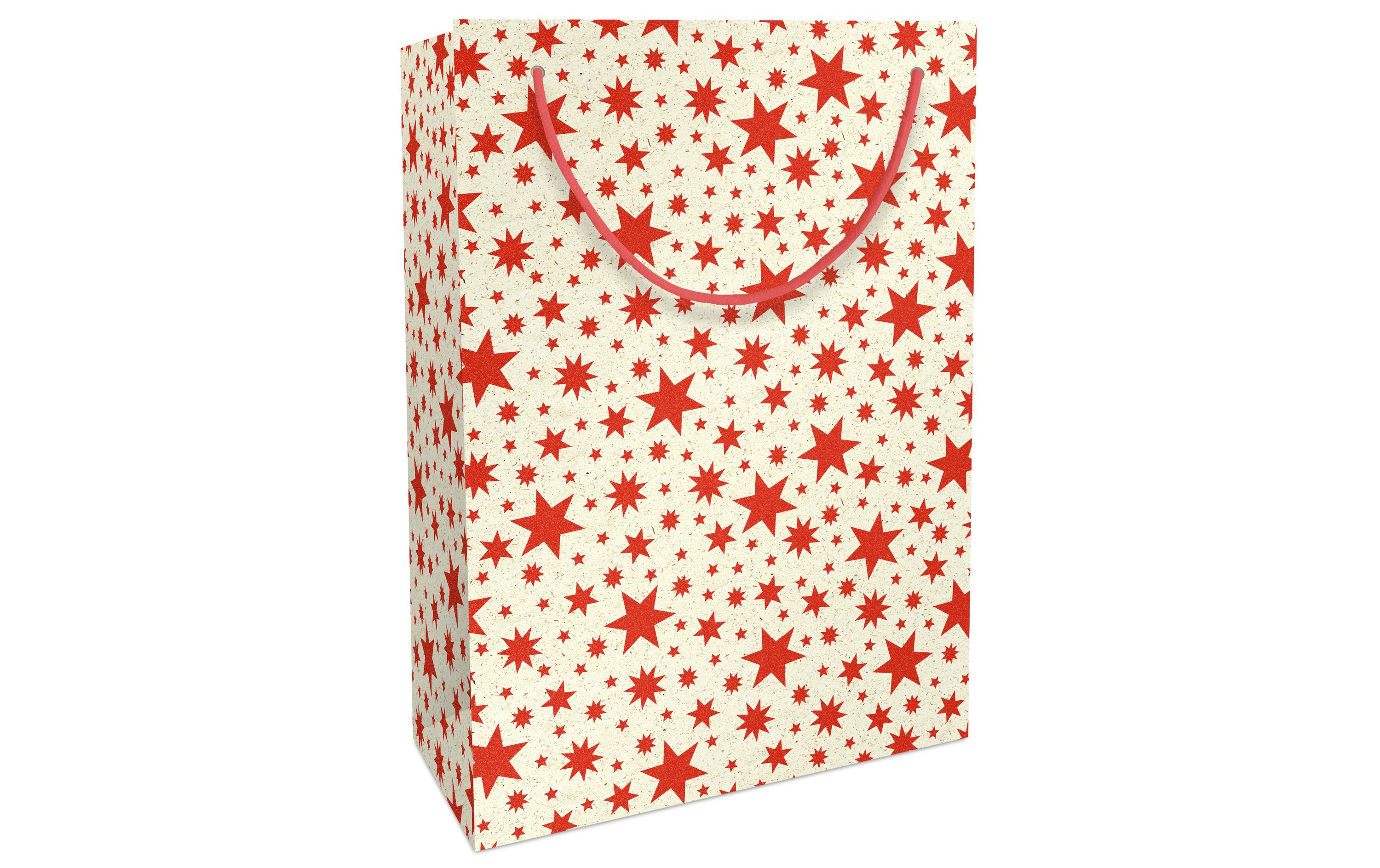 Braun + Company Geschenktasche Beautiful Stars 23 x 33 x 11 cm, Rot