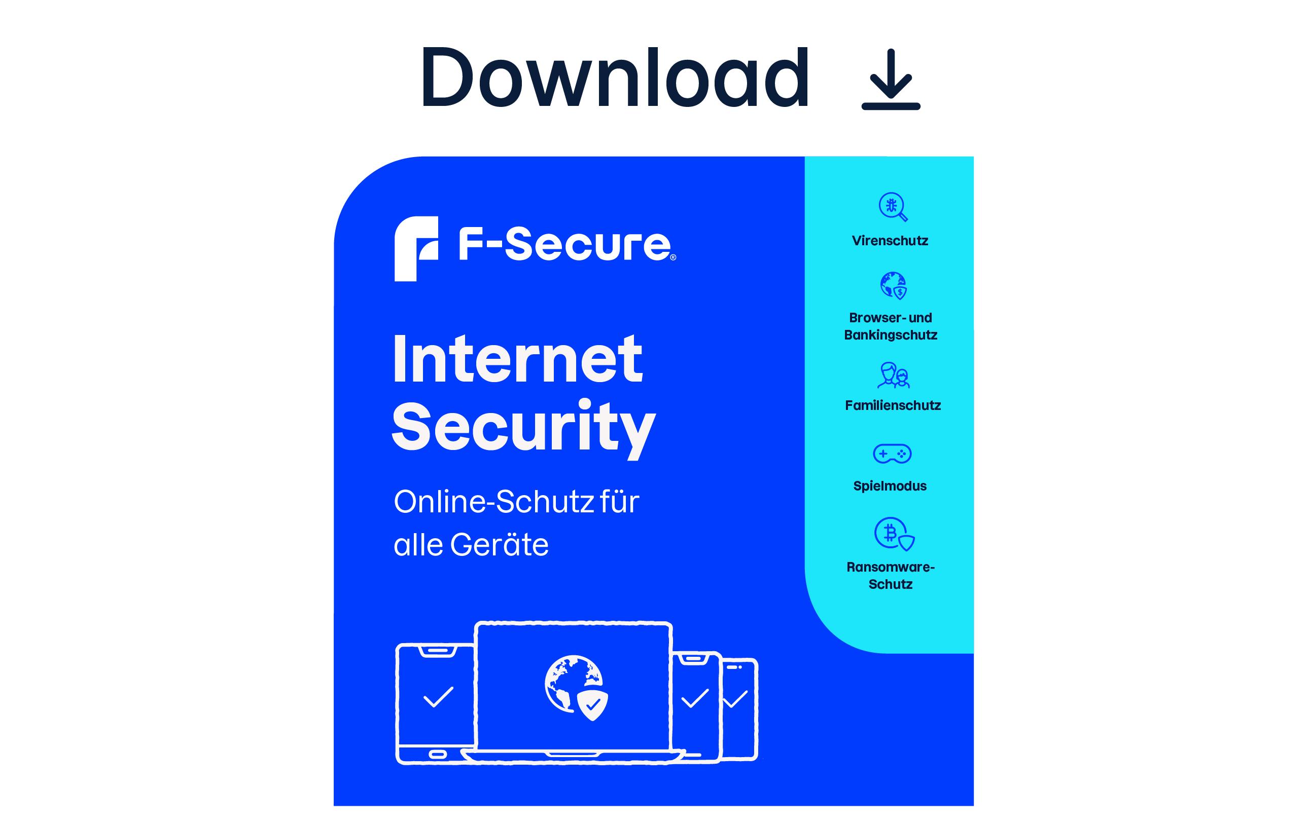 F-Secure Internet Security ESD, Vollversion, 5 Geräte, 2 Jahre