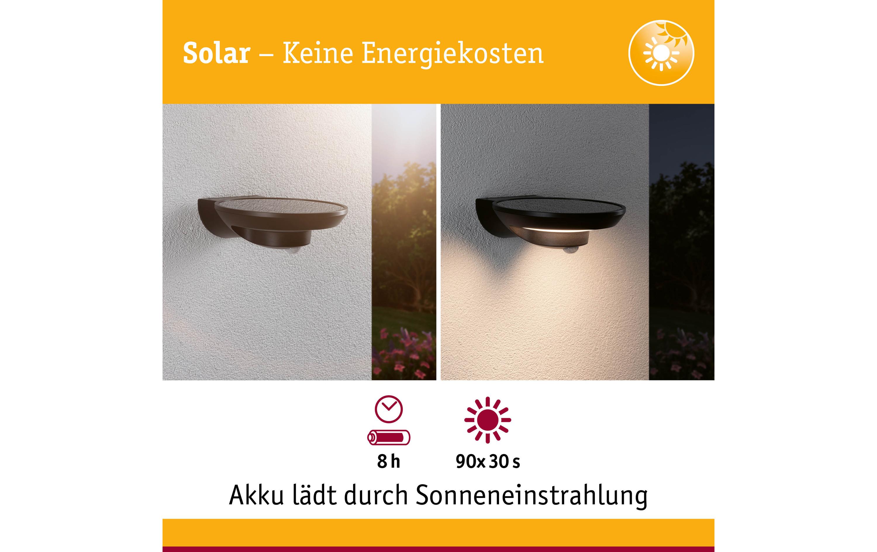 Paulmann Solar LED Aussenwandleuchte Bordola, Anthrazit