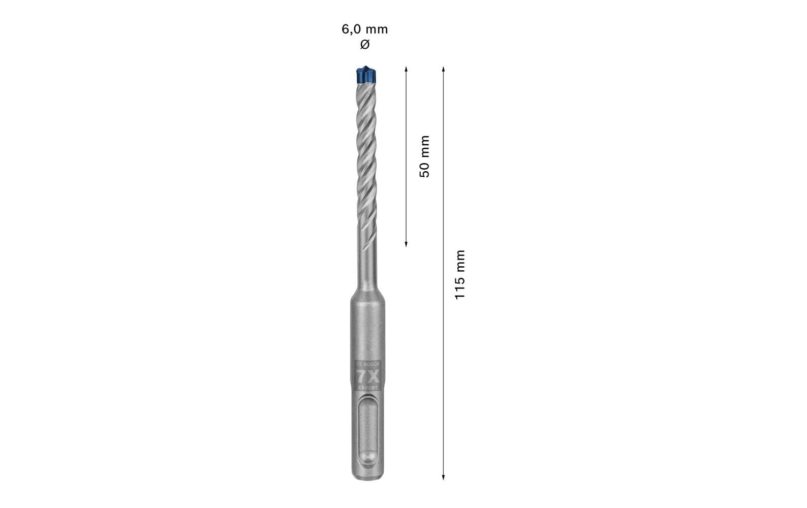 Bosch Professional Hammerbohrer EXPERT SDS plus-7X, 6 x 50 x 115 mm