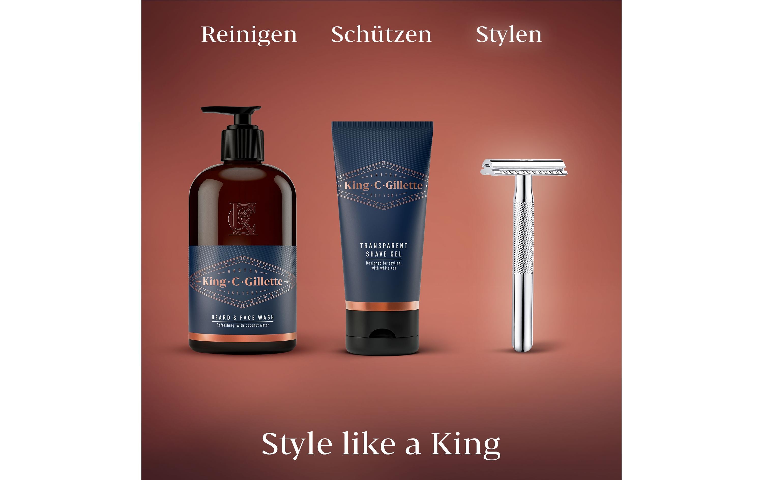 King C. Gillette Rasierhobel mit 5 Klingen 1 Rasierer + 5 Klingen