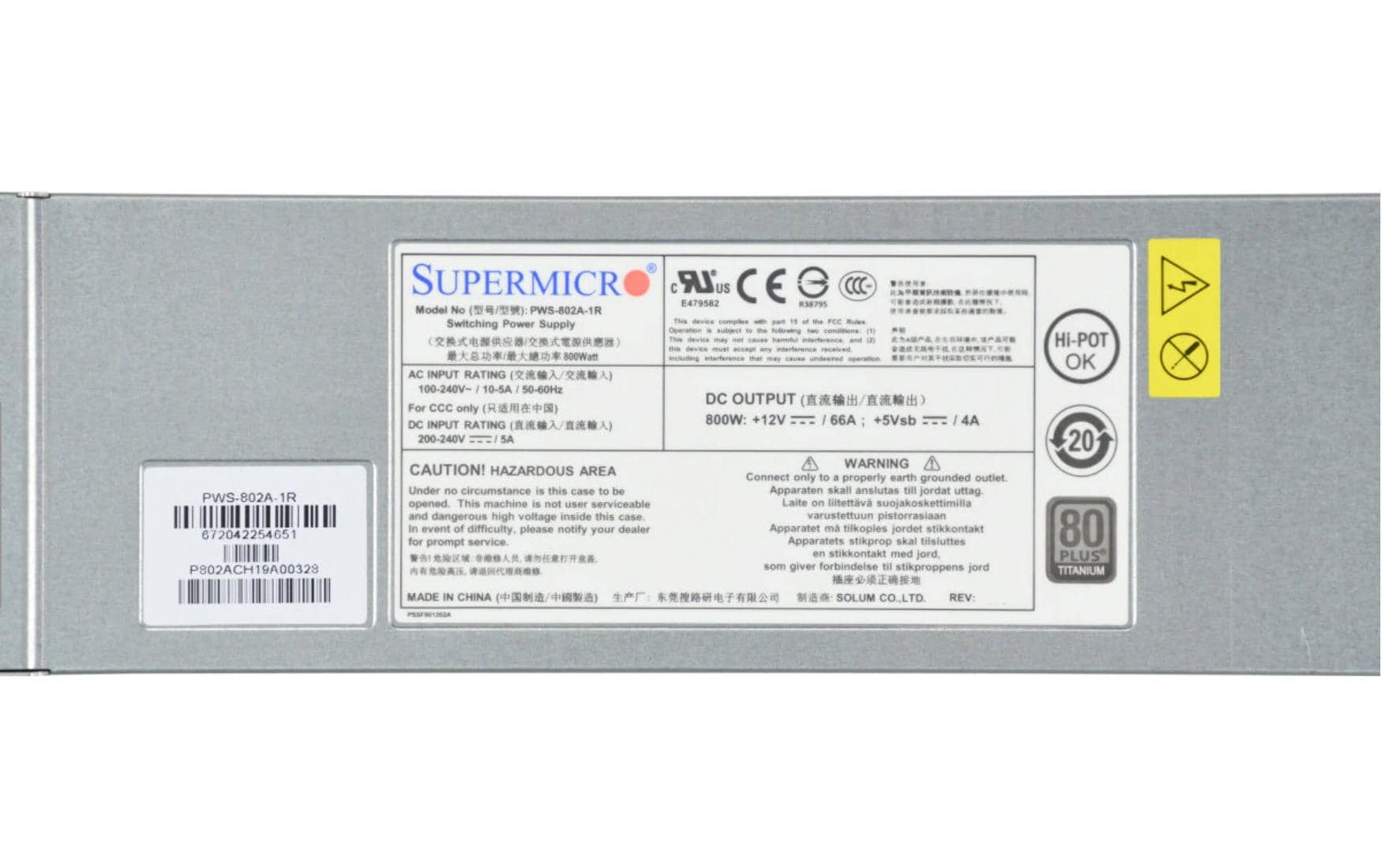 Supermicro Netzteil PWS-802A-1R 800 W