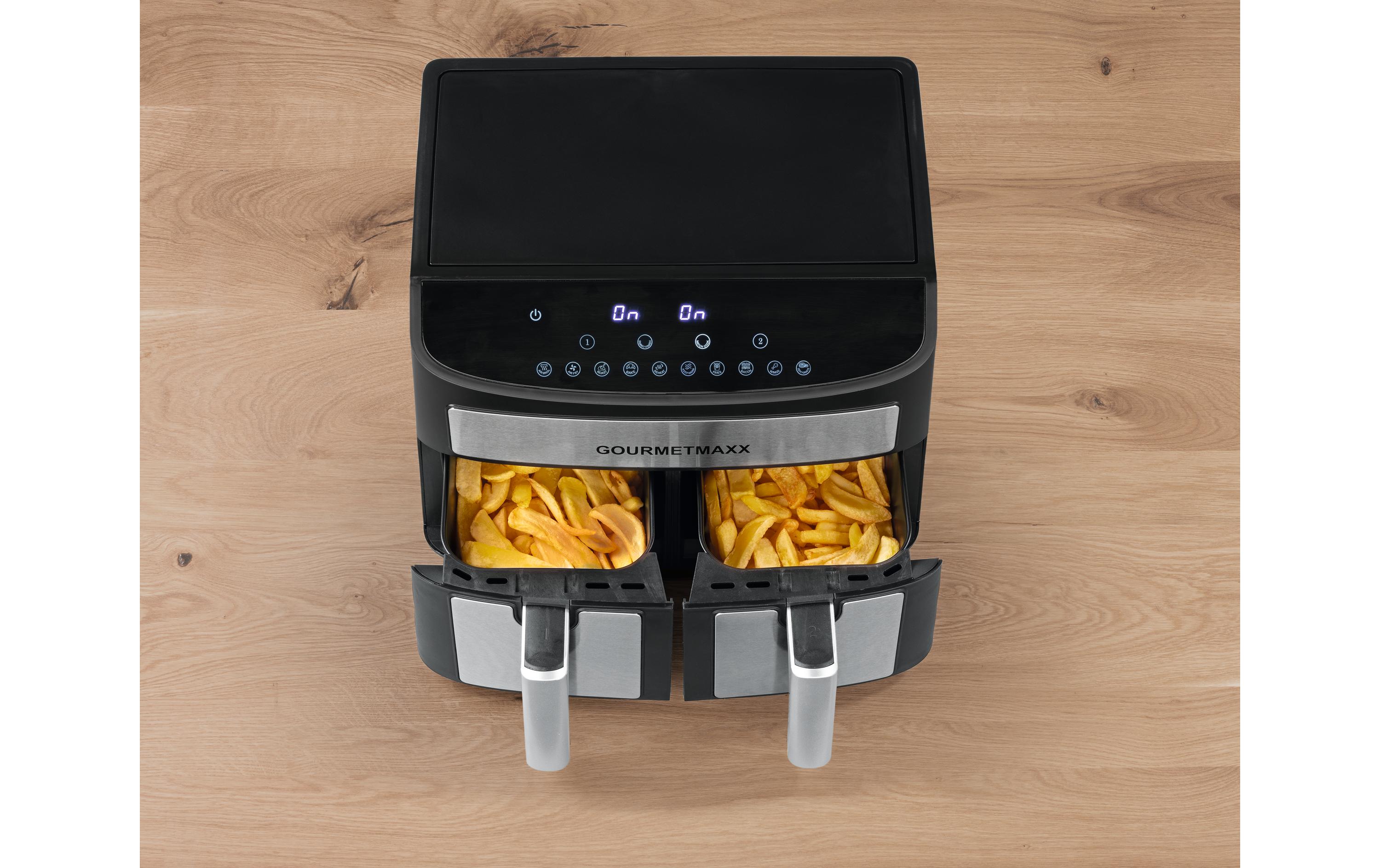 GOURMETmaxx Heissluft-Fritteuse Digital 7l Schwarz/Silber