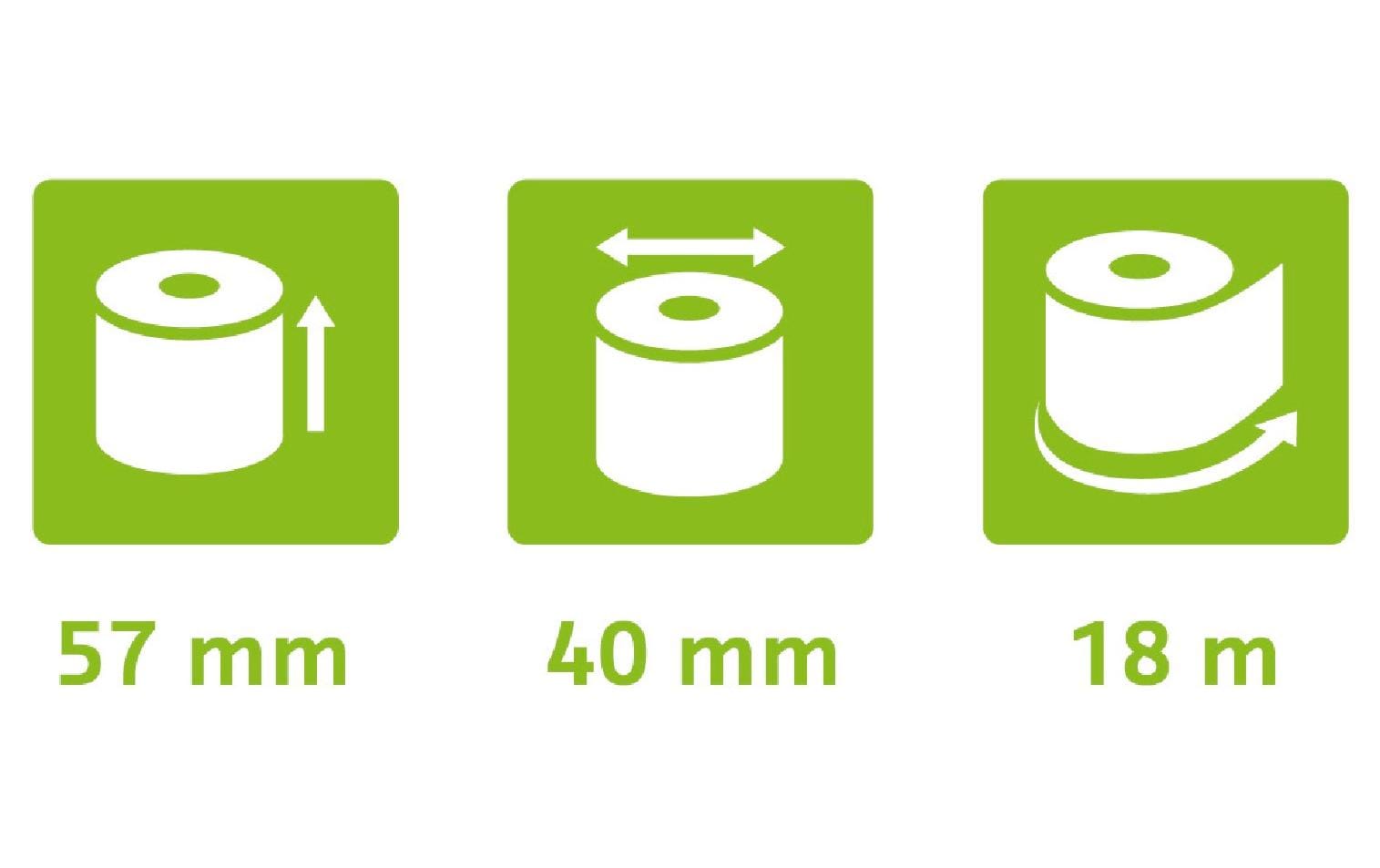 Exacompta Thermo-Papierrolle 57 x 40 x 12 mm, 18 m, 20 Stück