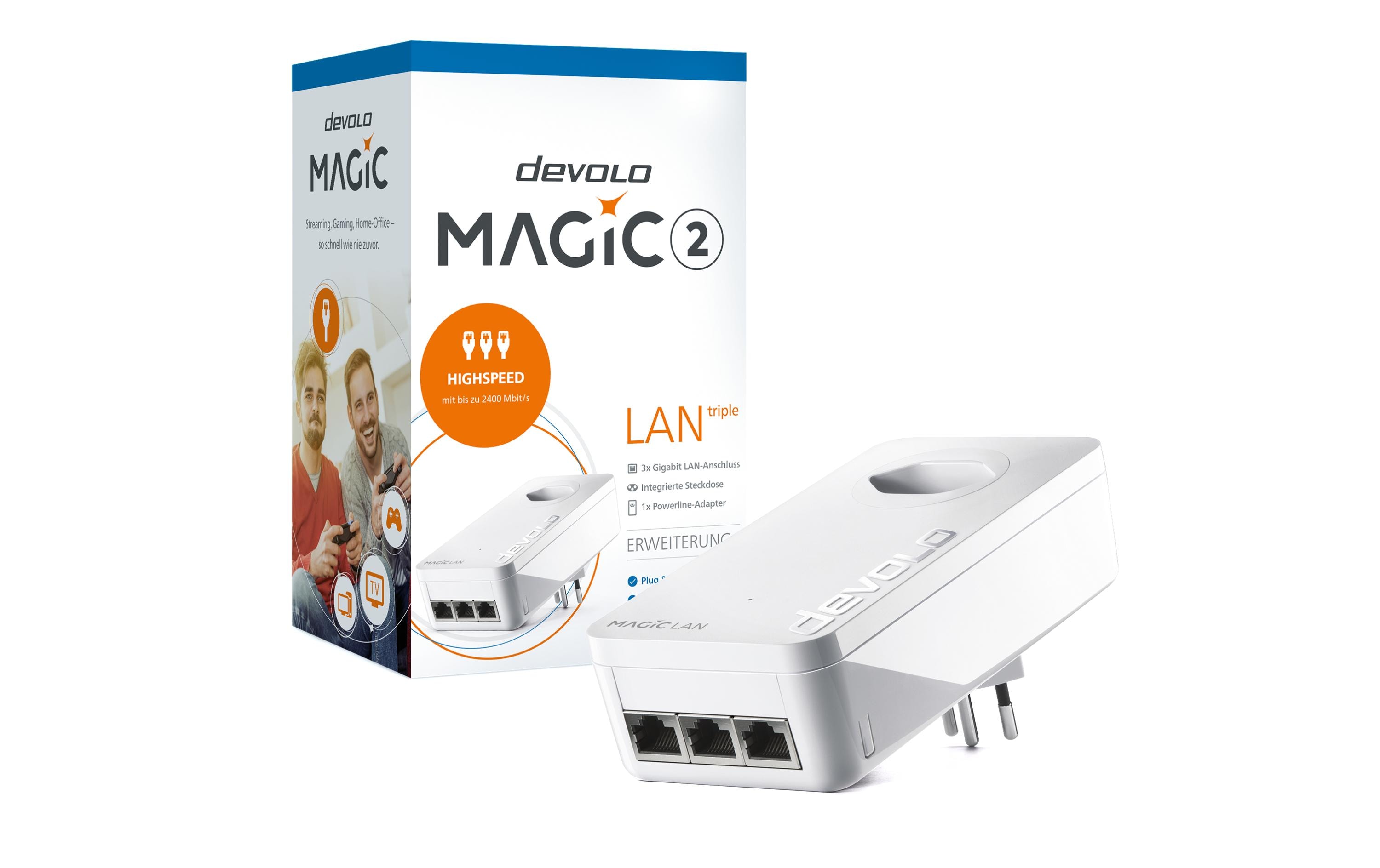 devolo Powerline Magic 2 LAN triple Erweiterungsadapter