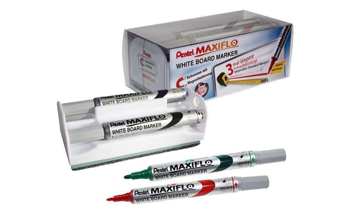 pentel Whiteboard-Marker Maxfilo Slim Blau/Grün/Rot/Schwarz