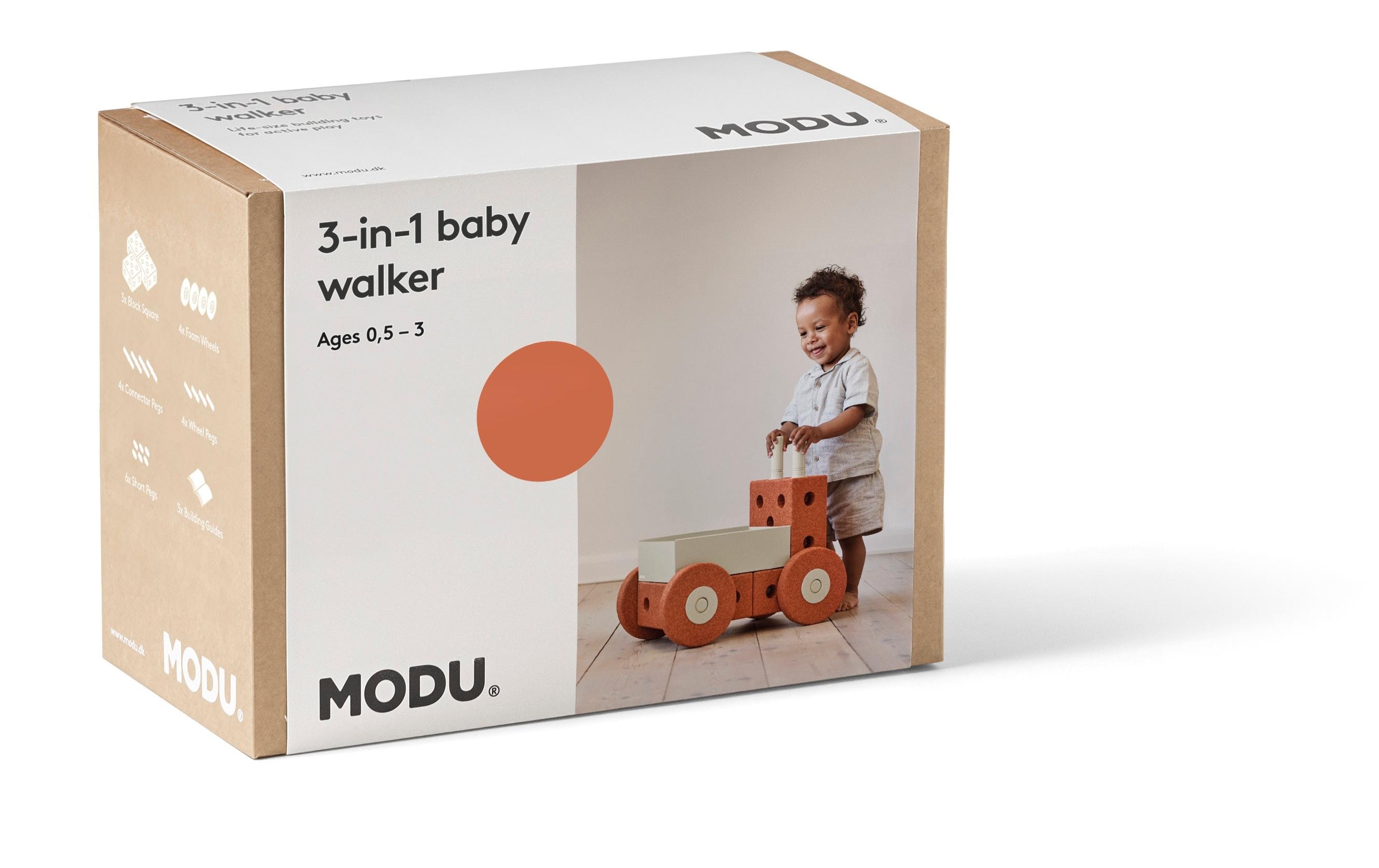 MODU 3-in-1 Baby Walker Burnt Orange / Dusty Green