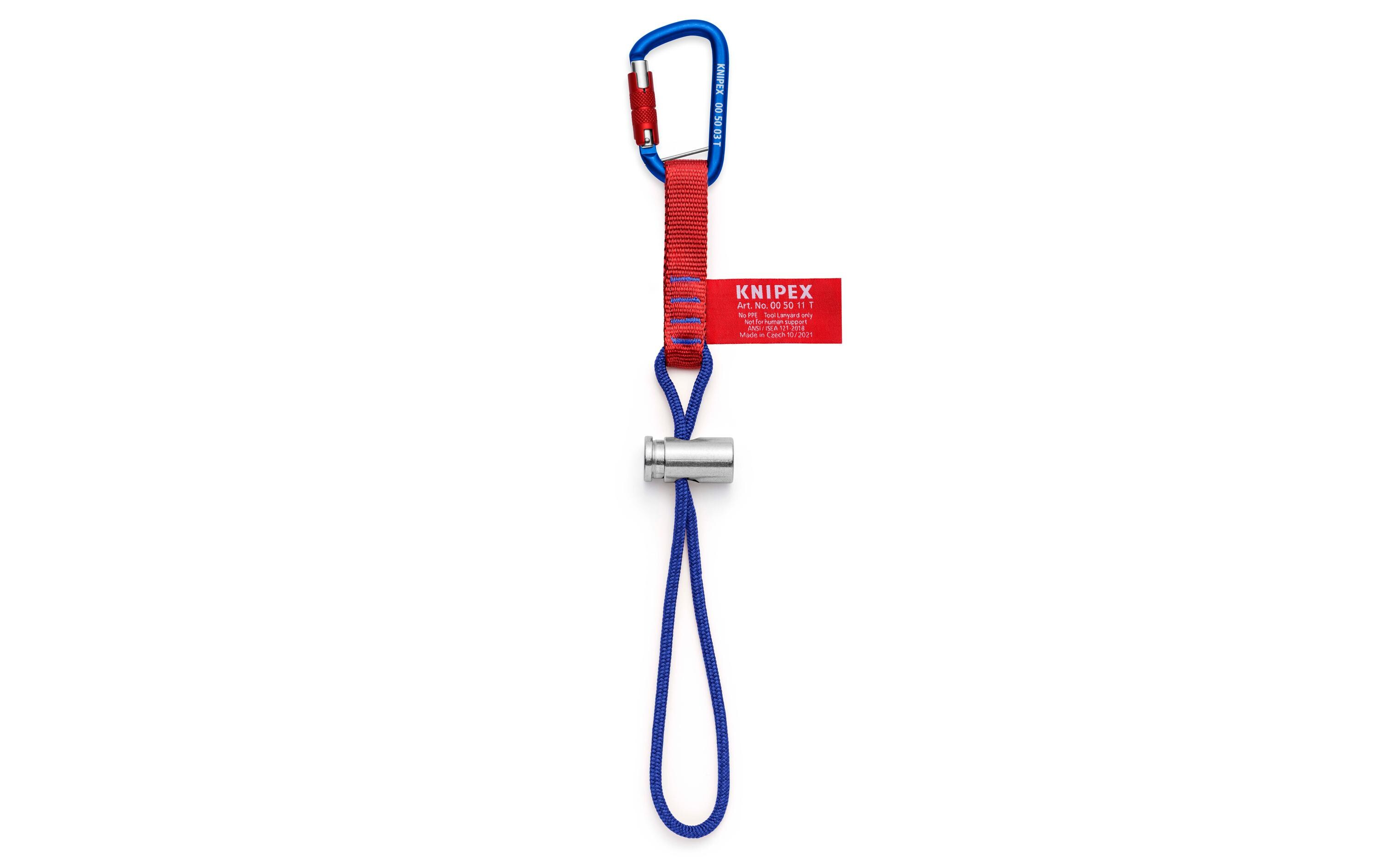 Knipex Werkzeug-Adapterschlaufe Materialkarabiner, 6 kg / 13,2 lbs