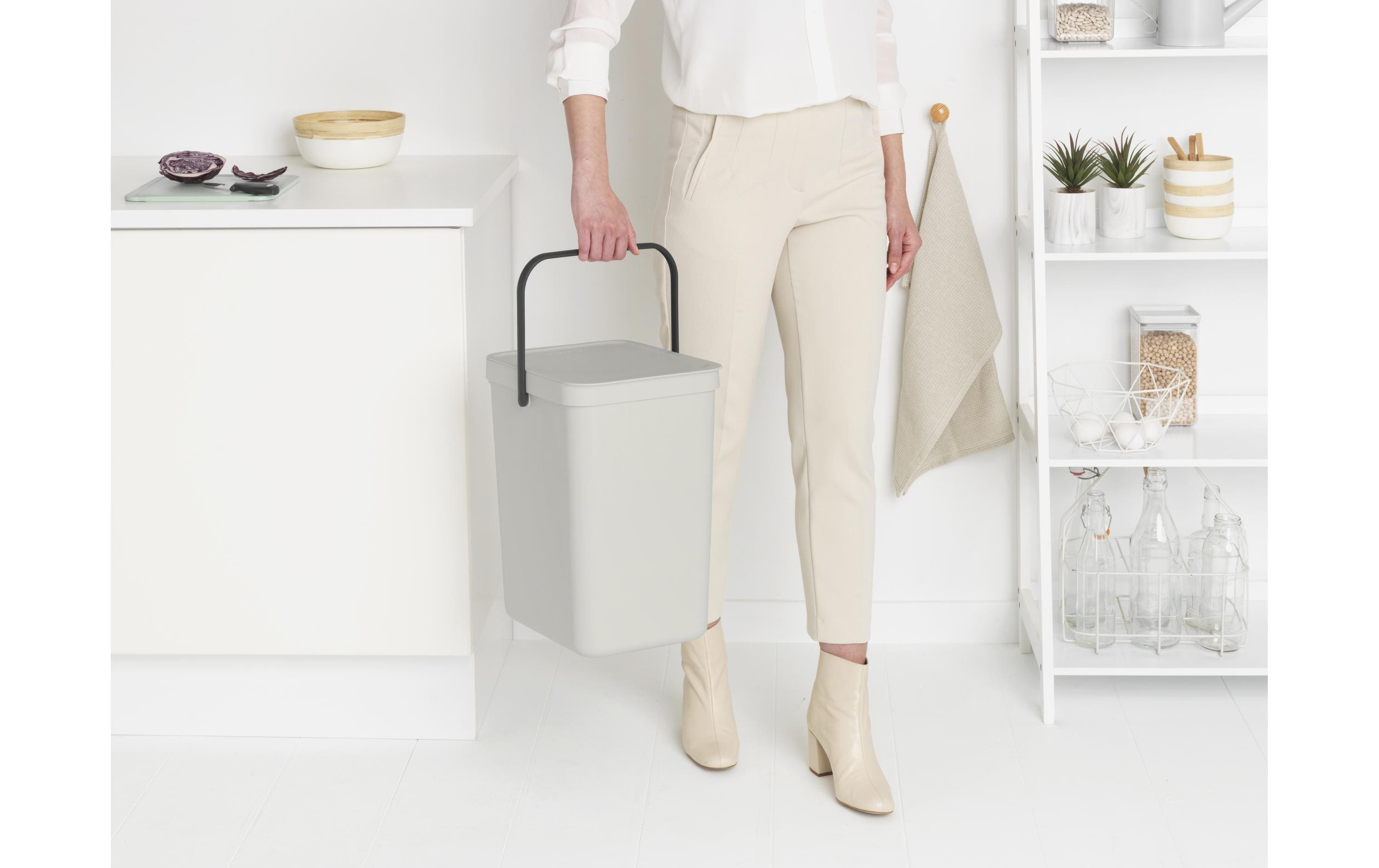 Brabantia Recyclingbehälter Sort & Go 25 l, Hellgrau