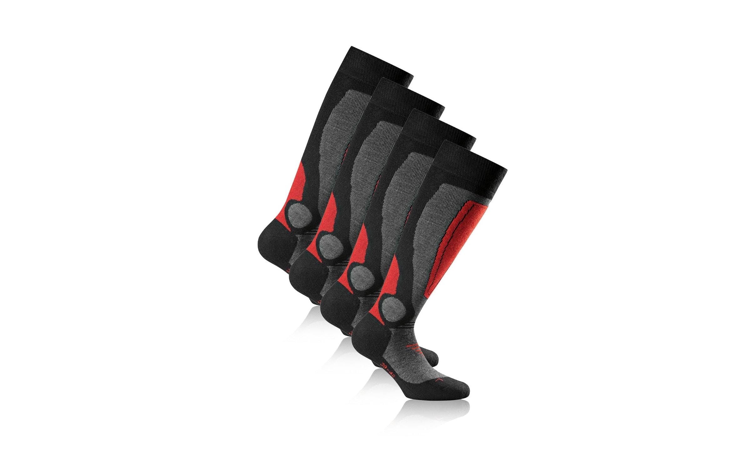 Rohner Socks Skisocken Rot/Schwarz 2er-Pack