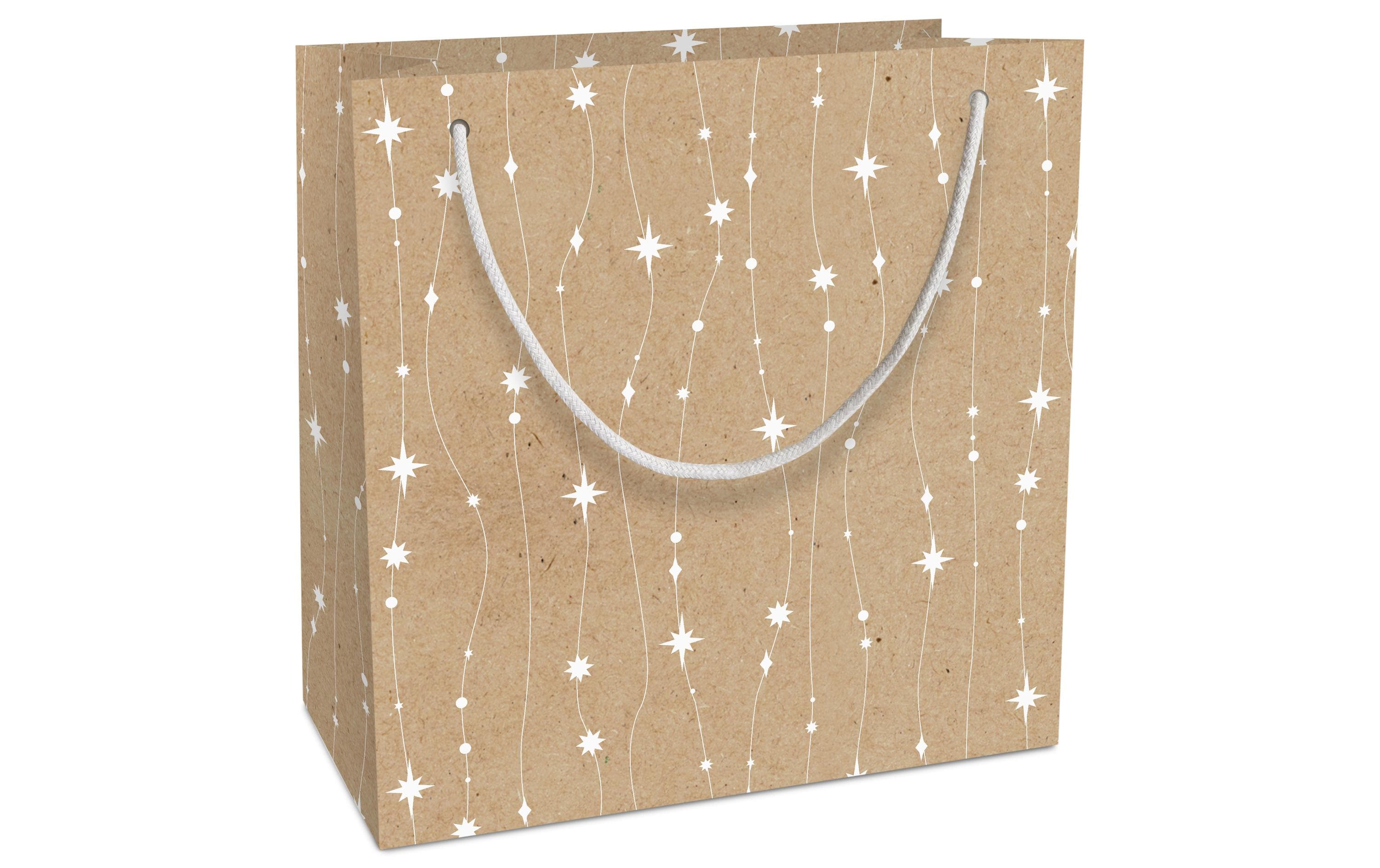 Braun + Company Geschenktasche Glitzerkette 20 x 21 x 8 cm, Braun/Weiss