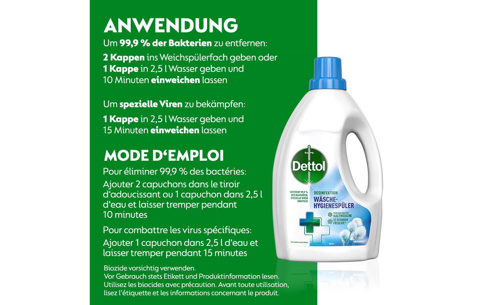 Dettol Flüssigwaschmittel Desinfektion Wäsche-Hygienespüler 1.5 l