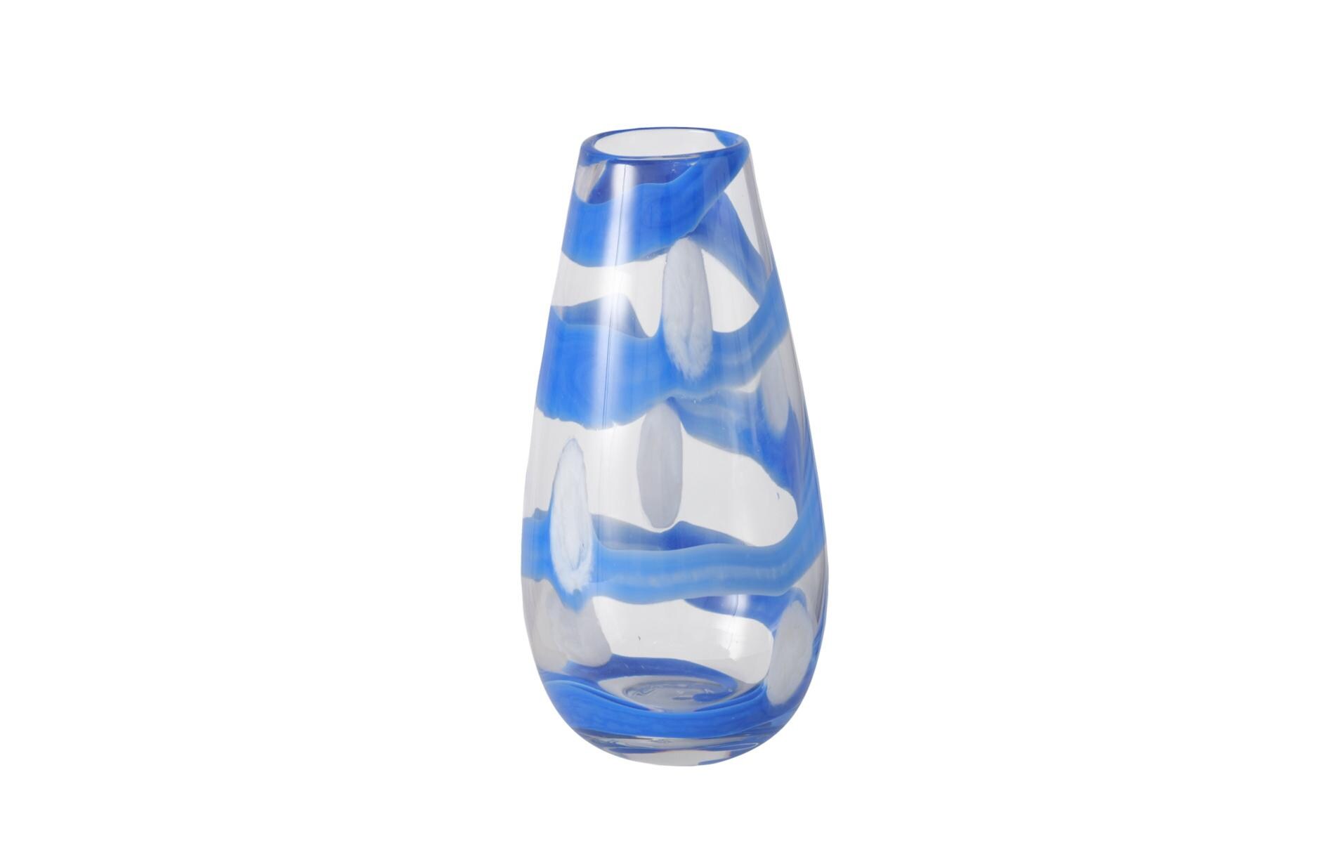 Boltze Vase Ascos 28.5 cm, Blau/Weiss