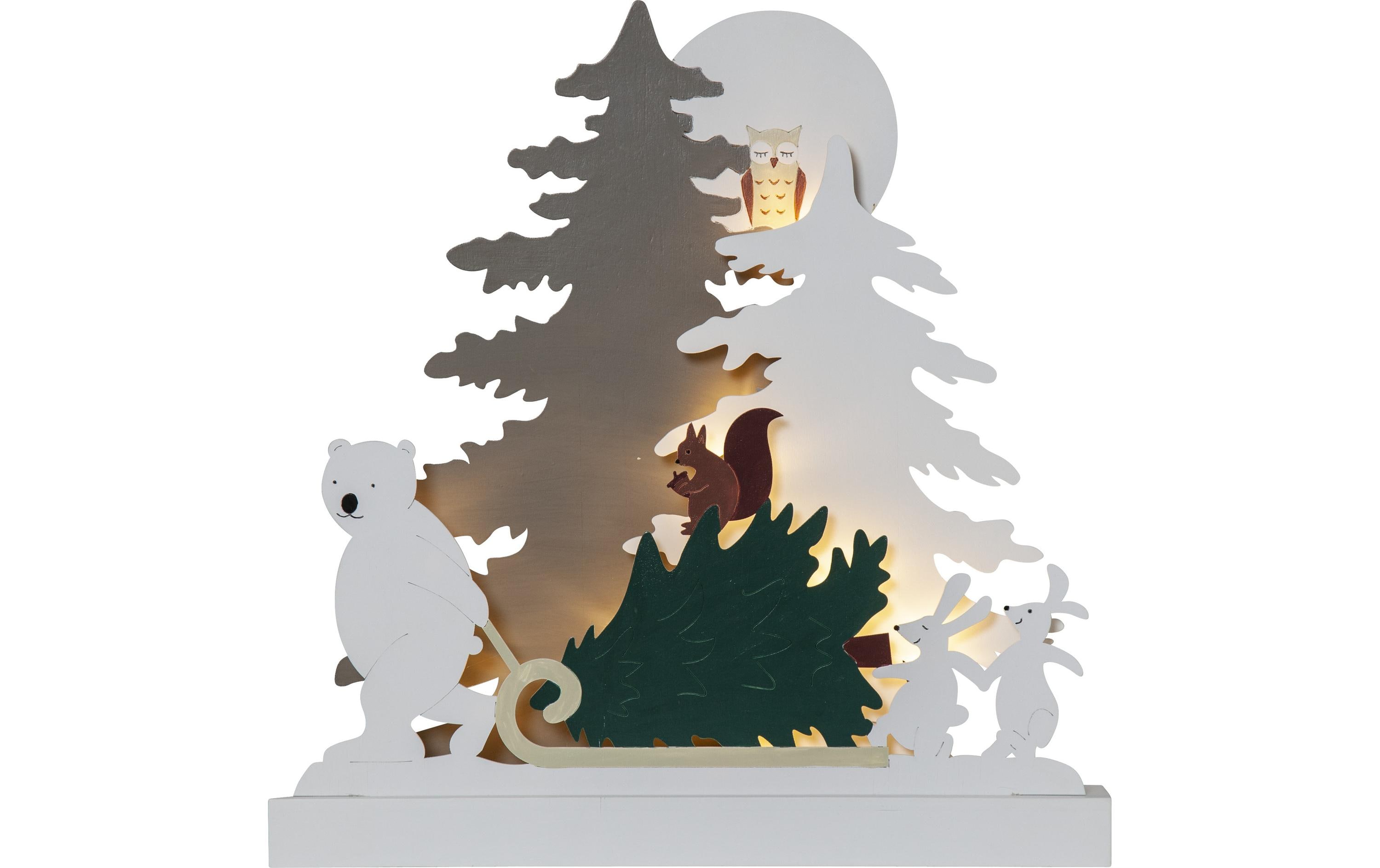 Star Trading Tischdeko Forest Friends, 38 cm, Holz