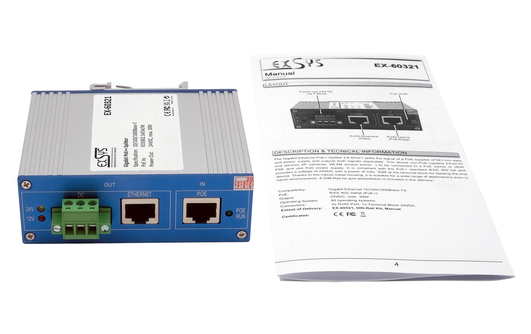 Exsys PoE Splitter EX-60321