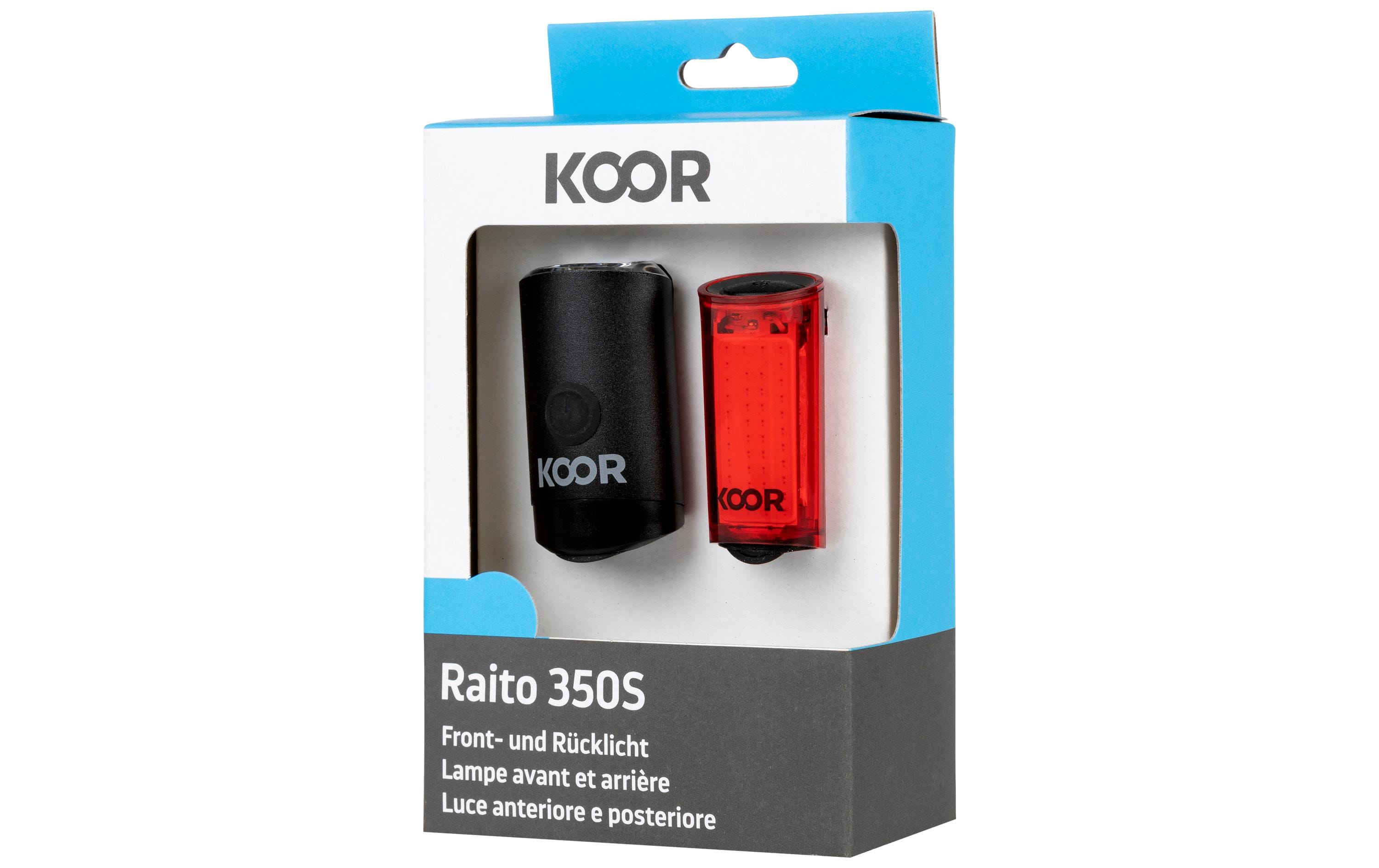 KOOR Velolampe Raito 350S Set, Front- und Rücklicht