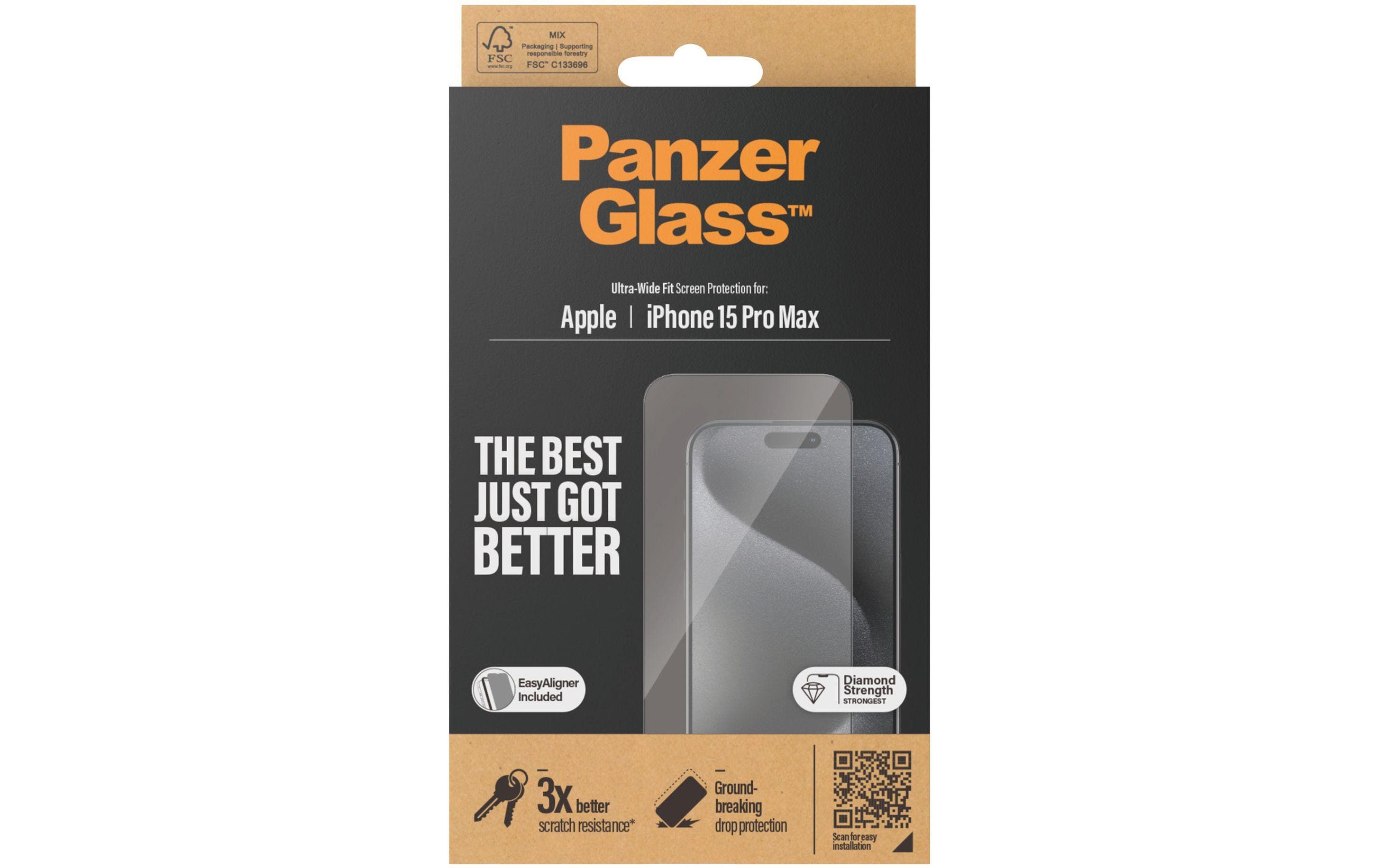 Panzerglass Displayschutz Ultra Wide Fit iPhone 15 Pro Max