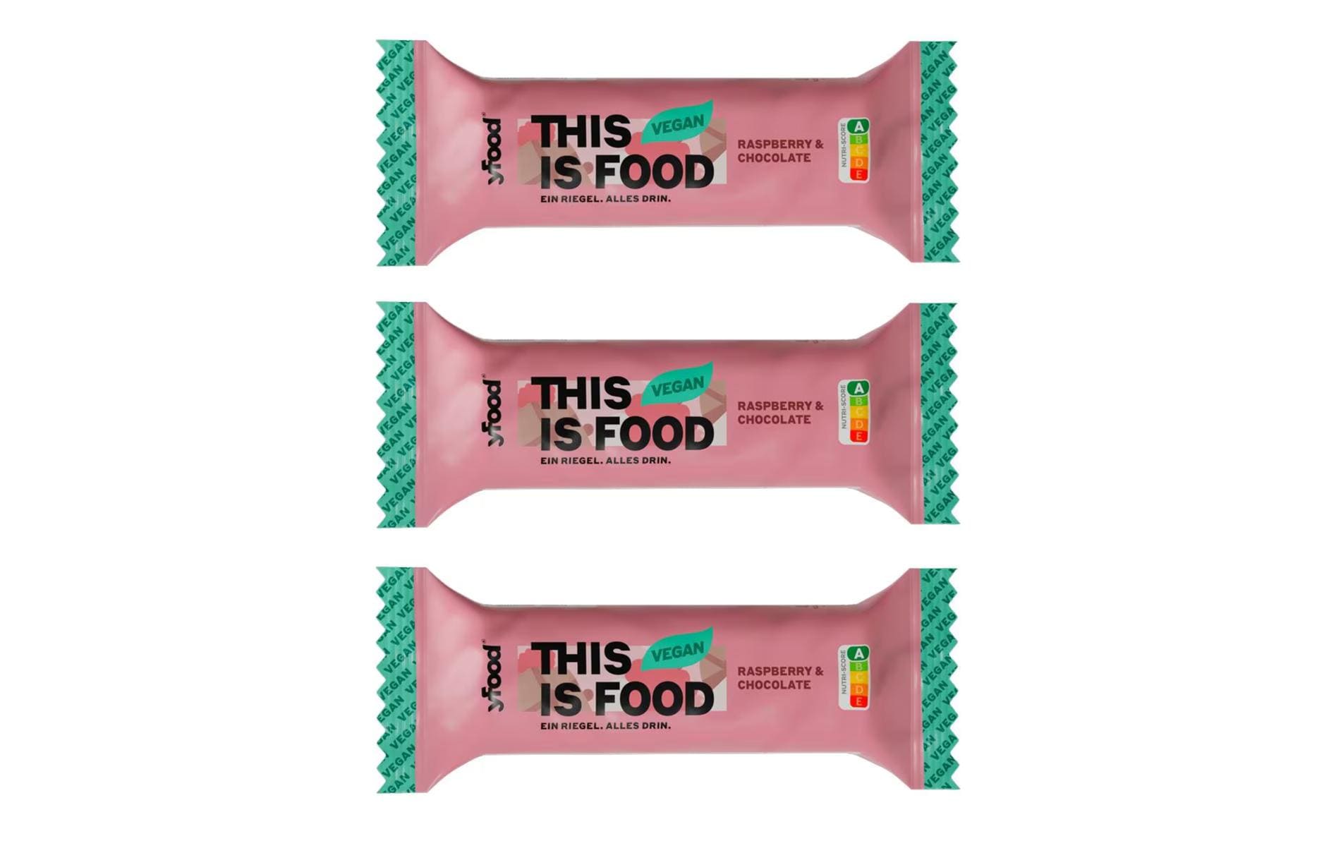 YFOOD Protein Riegel vegan Raspberry & Chocolate 3 x 60 g